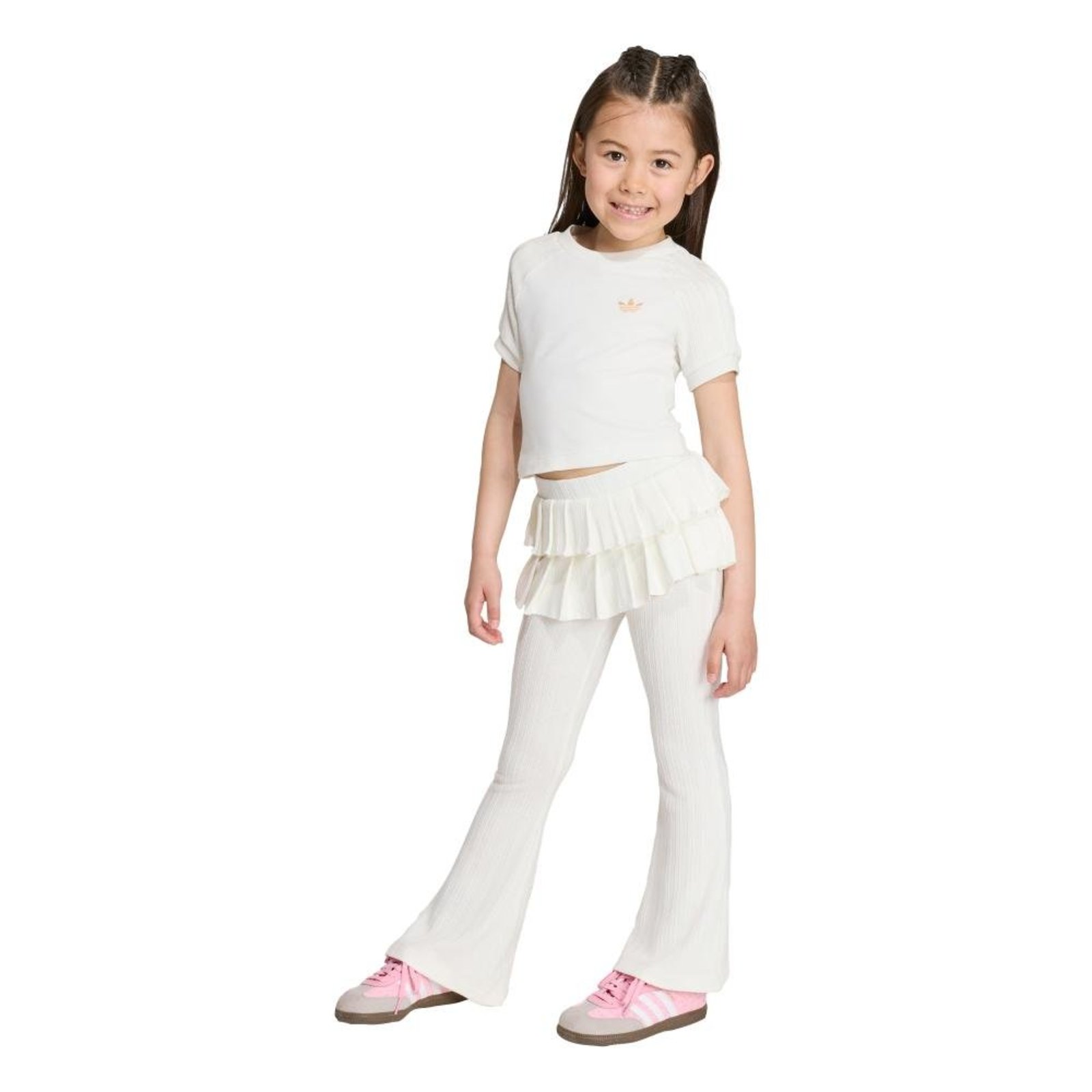 Infantil - Conjunto Camiseta e Calça Legging de Malha Slim adidas Originals Branco
