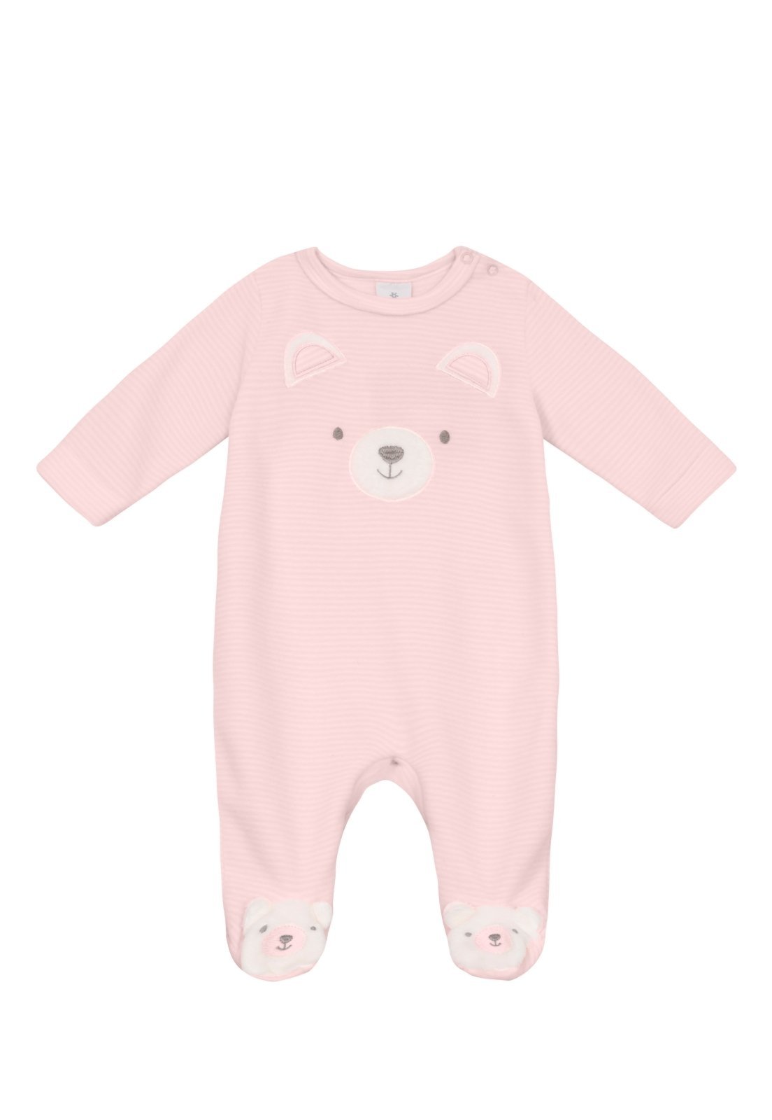 Infantil - Macacão unissex com bordado de ursinho Brandili Baby