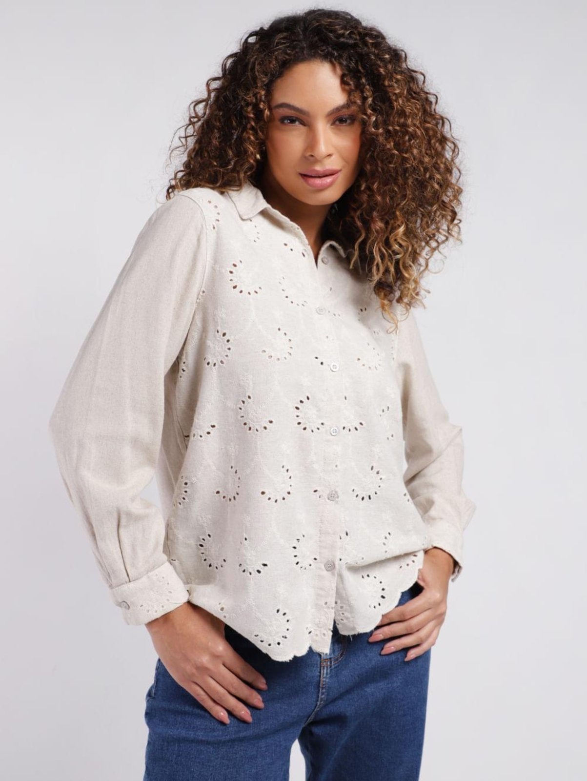 Vista 2 Camisa Autentique Feminina NATURAL bege natural Autentique bege natural