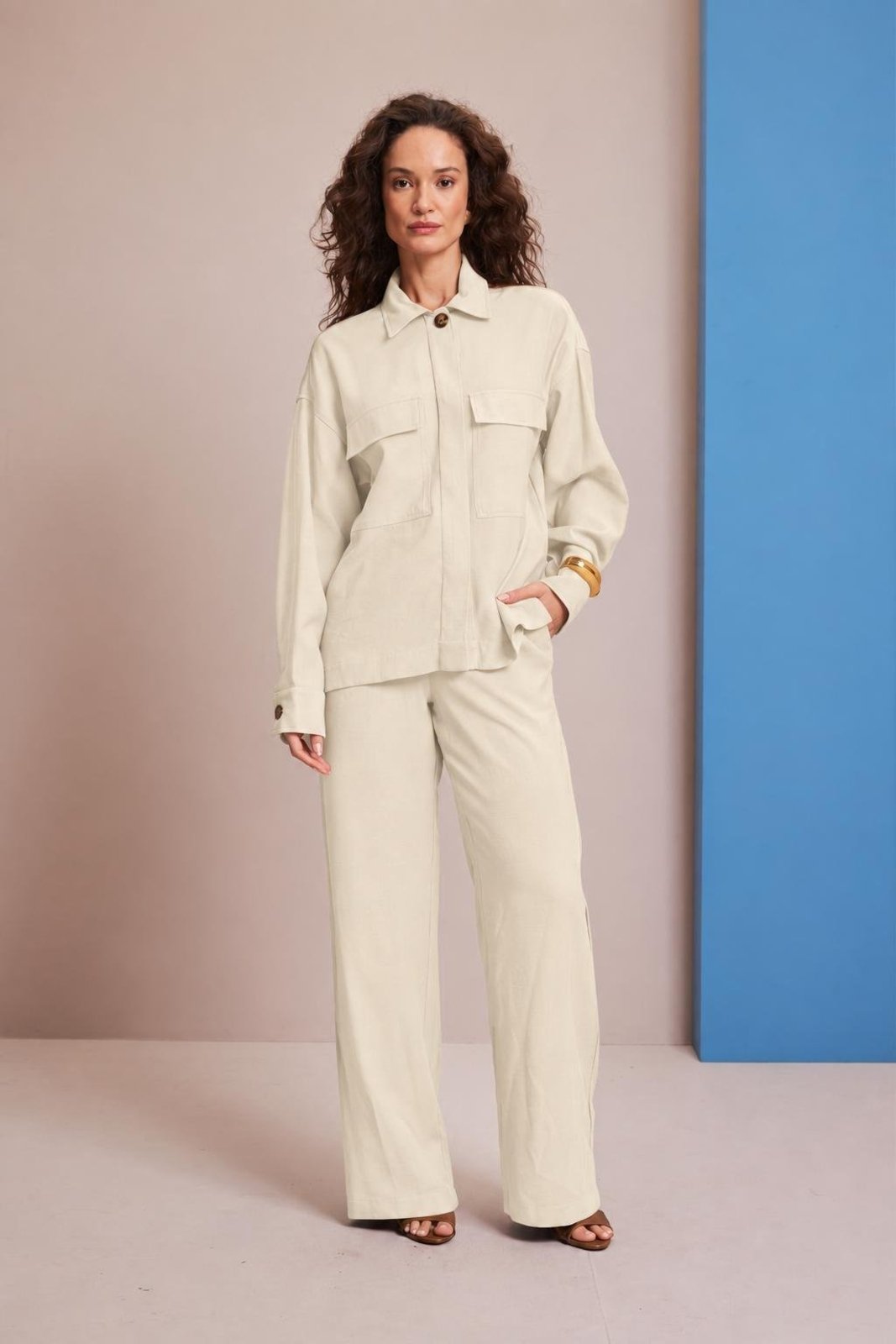 Camisa Oversized Carlota Costa Bege