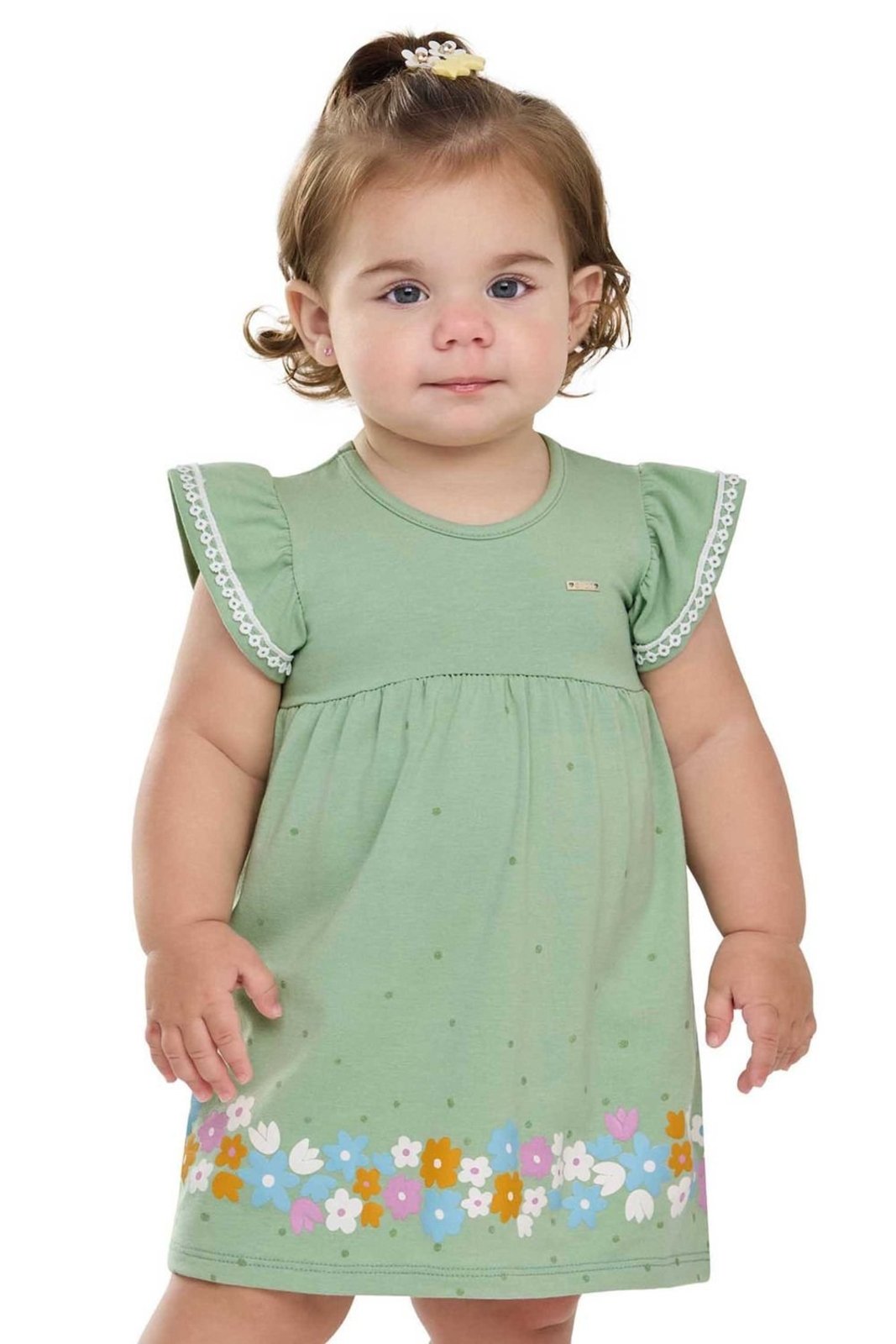 Infantil - Vestido Menina Barra Floral Elian Verde