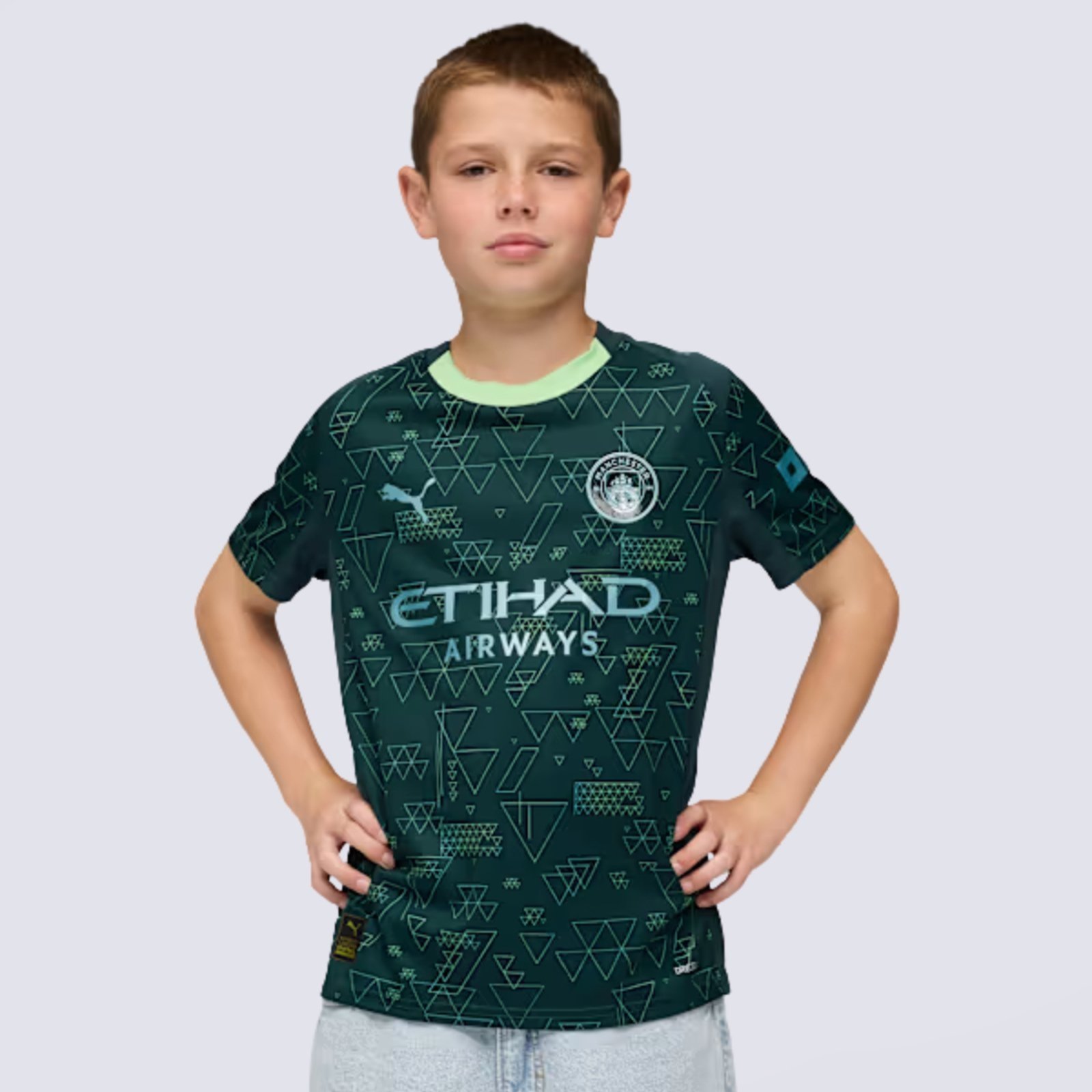 Vista 2 Camisa Puma Manchester City 4TH 2026 Juvenil Puma verde
