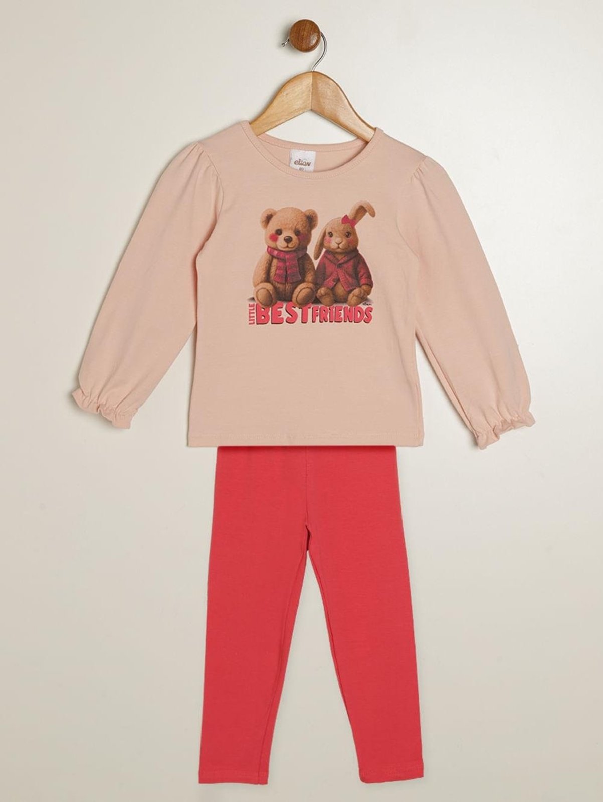 Infantil - Conjunto Longo Cotton Para Menina - ROSA CLARO