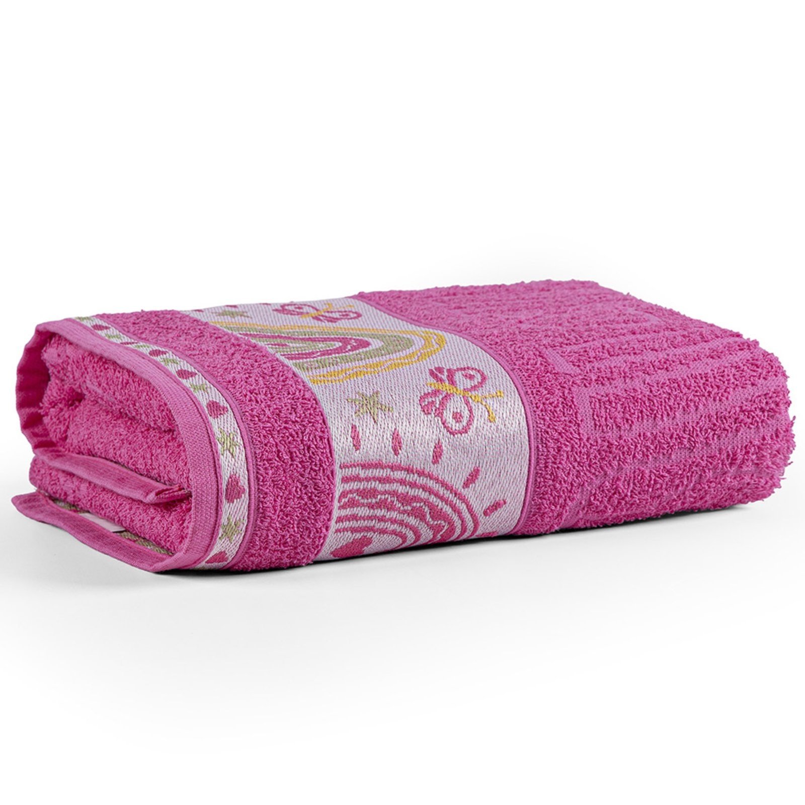 Toalha de Banho Avulsa Casa Scarpa Minimi Algodão - 1,15m x 75cm - Rainbow Arco Íris - Pink
