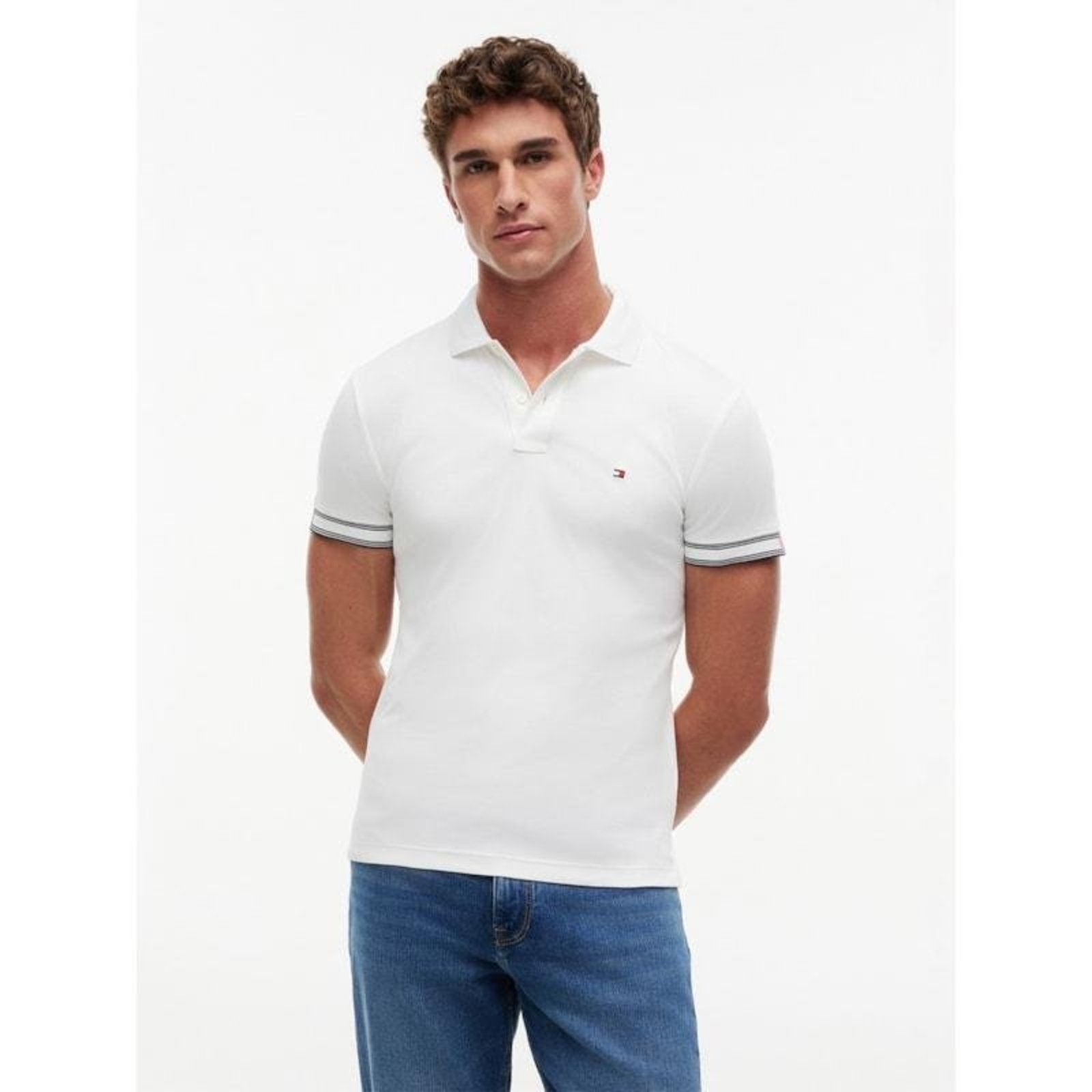 Polo Slim Fit Fluid Branco