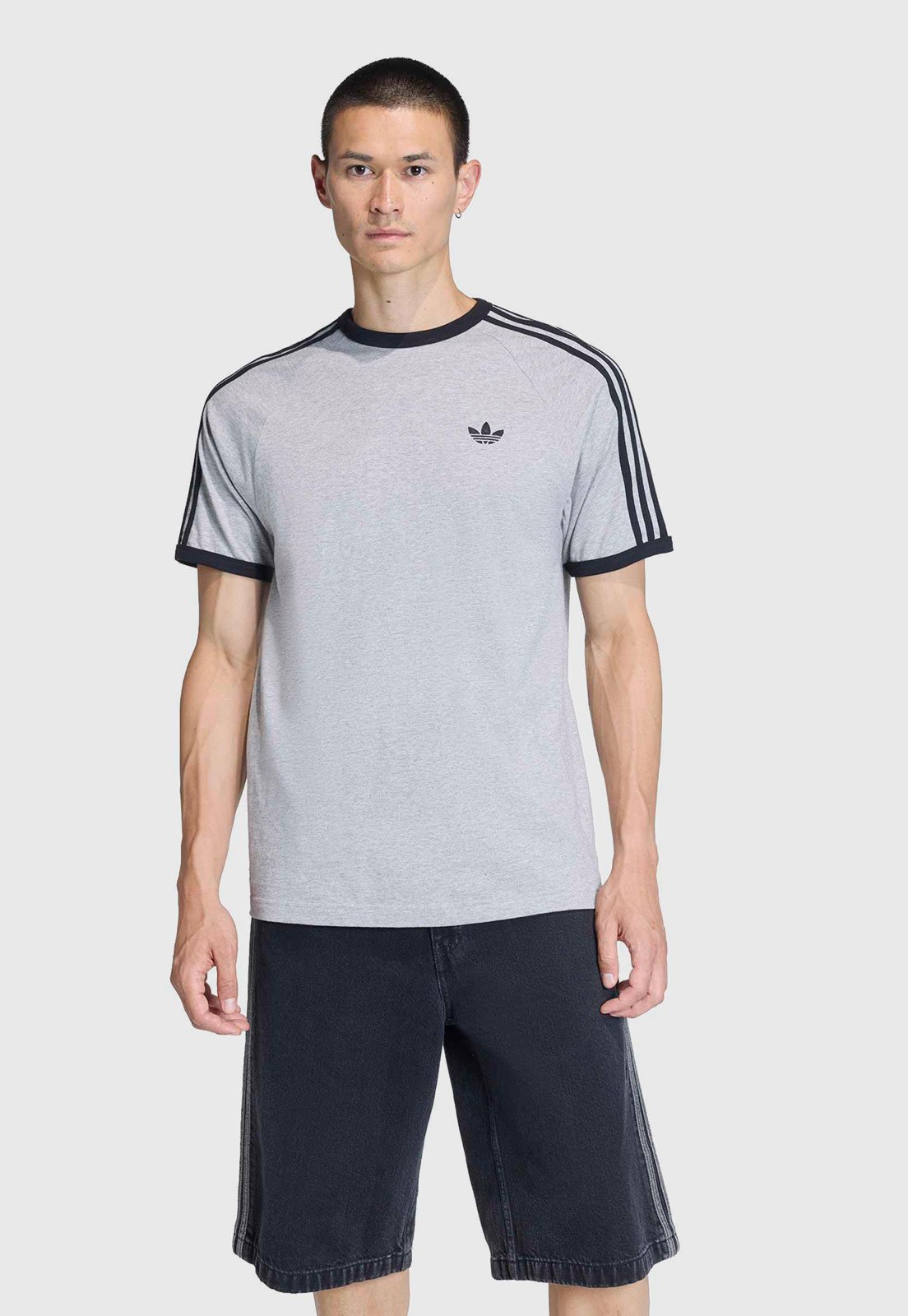 Camiseta Masculina adidas Originals 3 Stripes Cinza