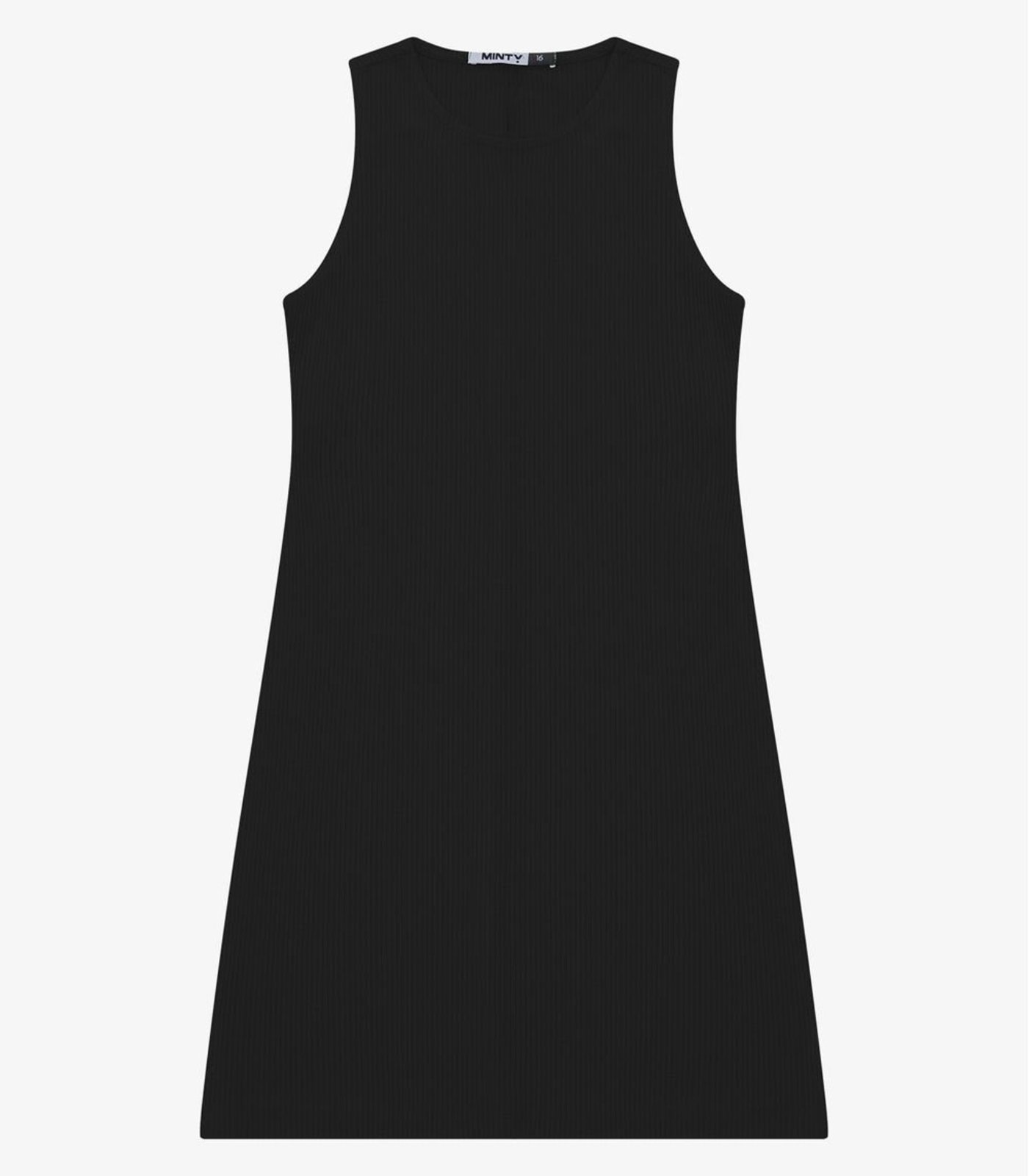 Infantil - Vestido Feminino Ribana Canelada Justo Liso Minty Preto