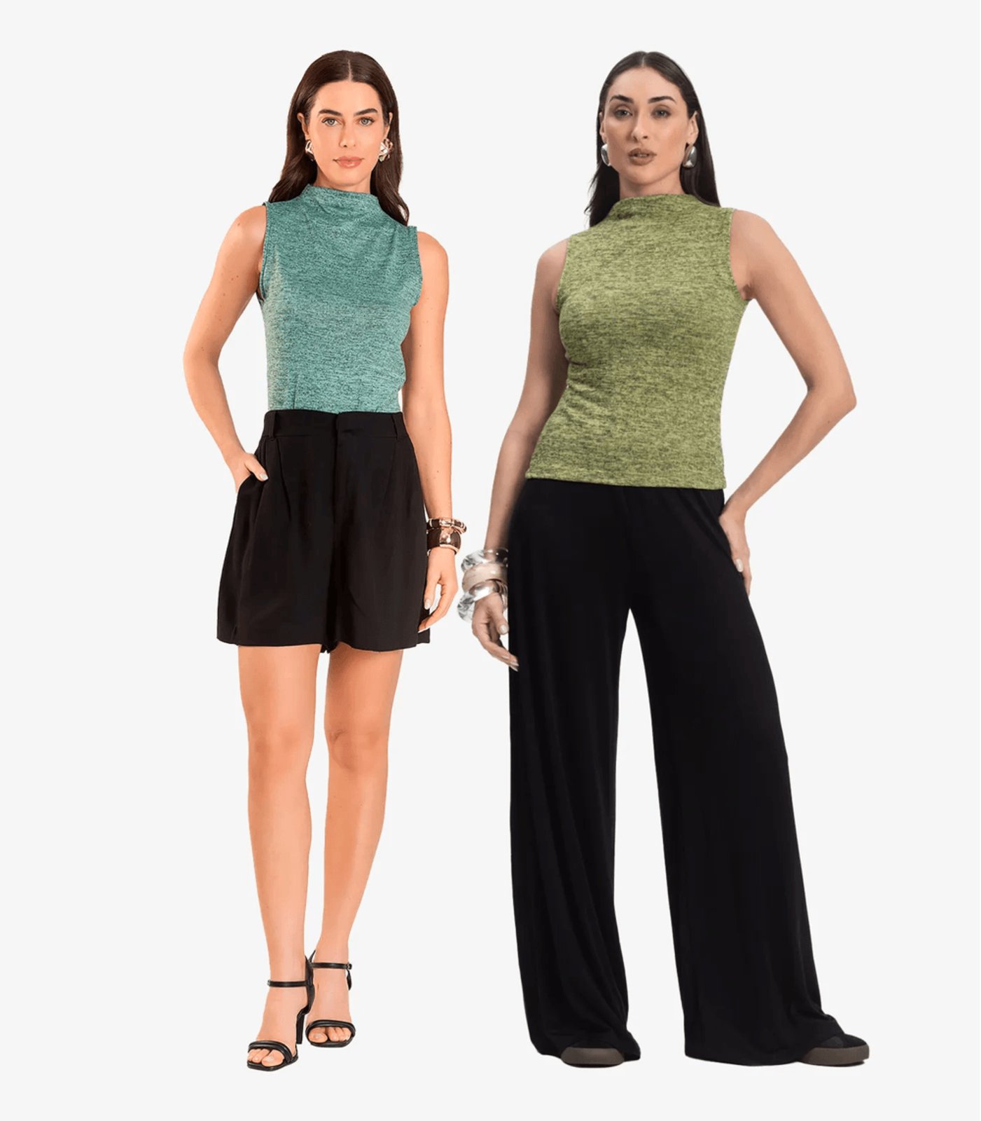 Vista 3 Kit 2 Regatas Femininas Com Gola Infinita Cor Sortidas multicolorido INFINITA COR multicolorido