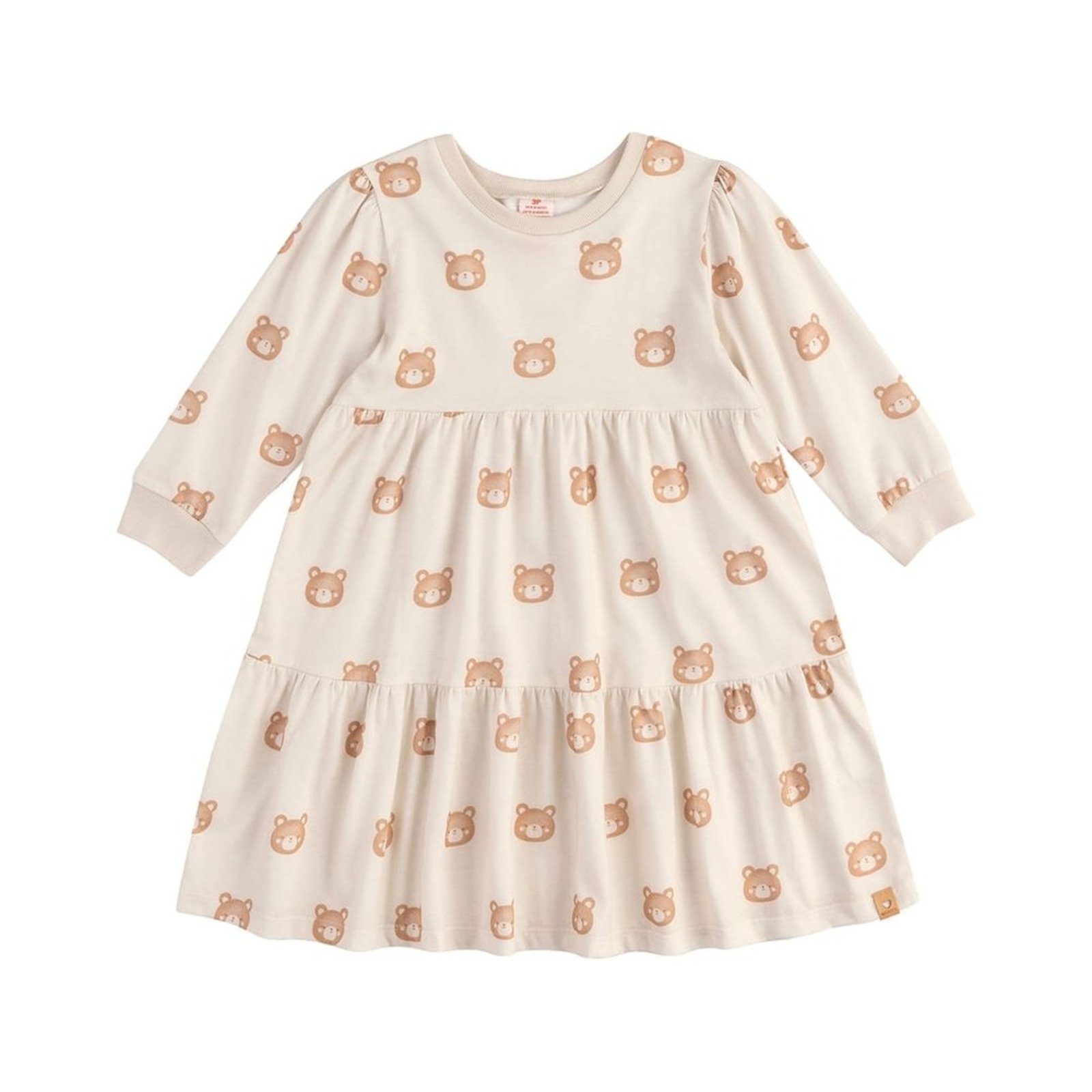 Infantil - Vestido Curto Manga Longa Ursinho Menina Marisol