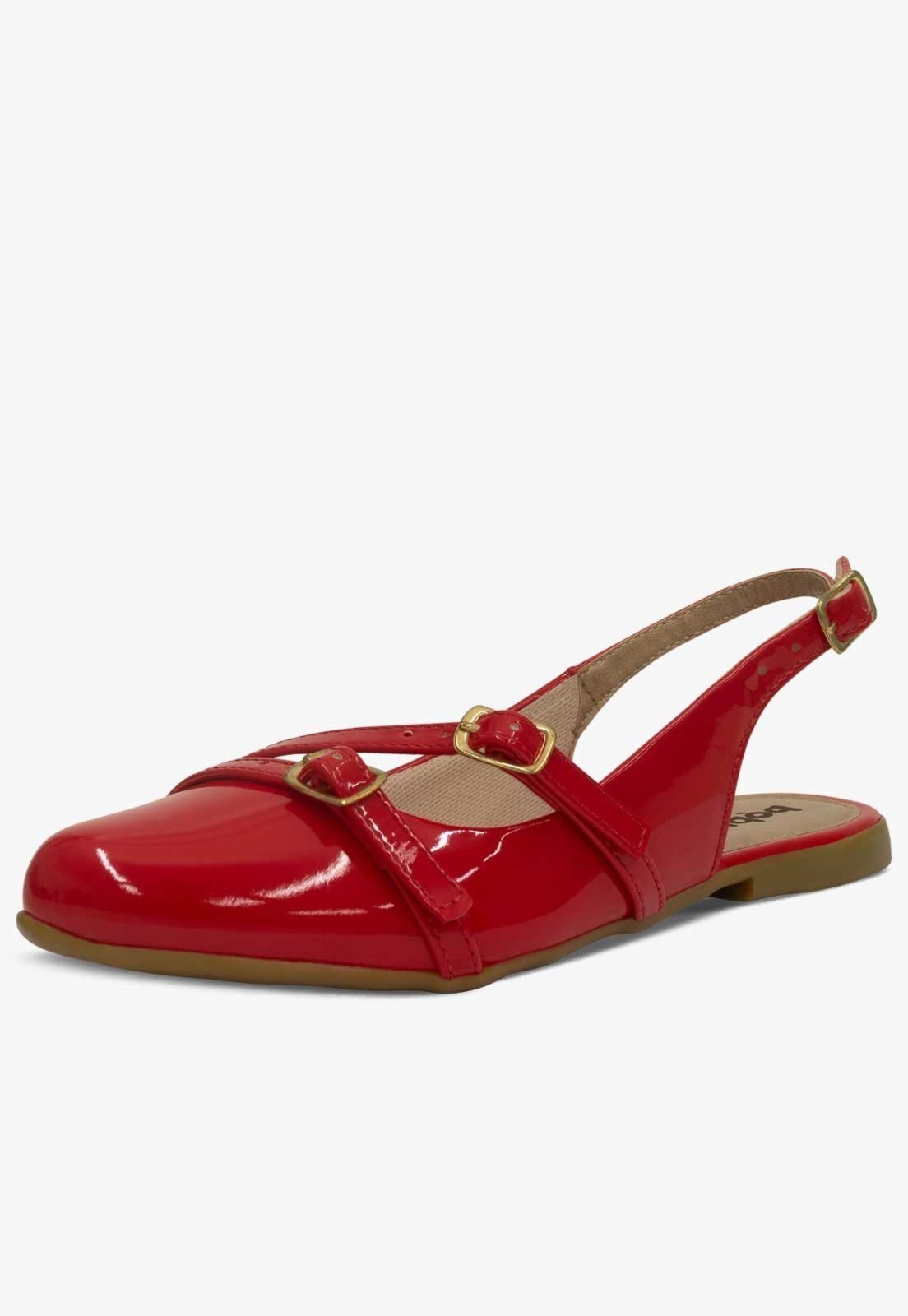 Infantil - Sapatilha Slingback Bico Fino Feminina Pópidi Menina Vermelho