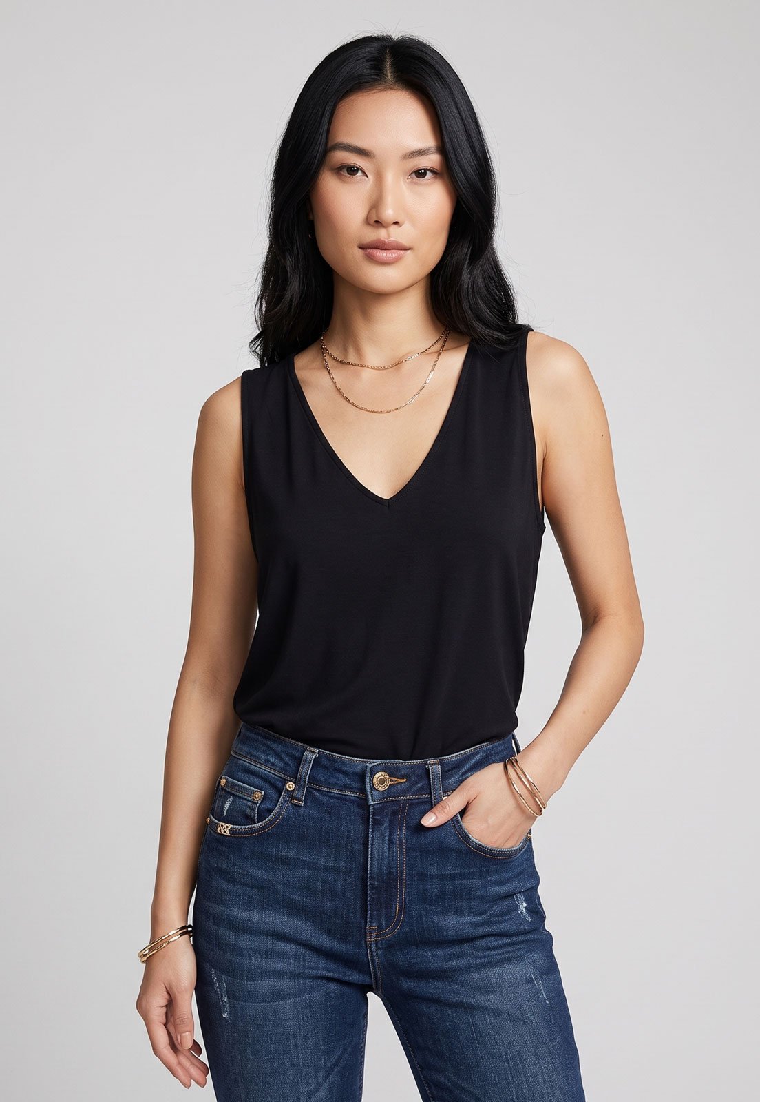 Blusa Feminina Lança Perfume Sem Mangas Preta