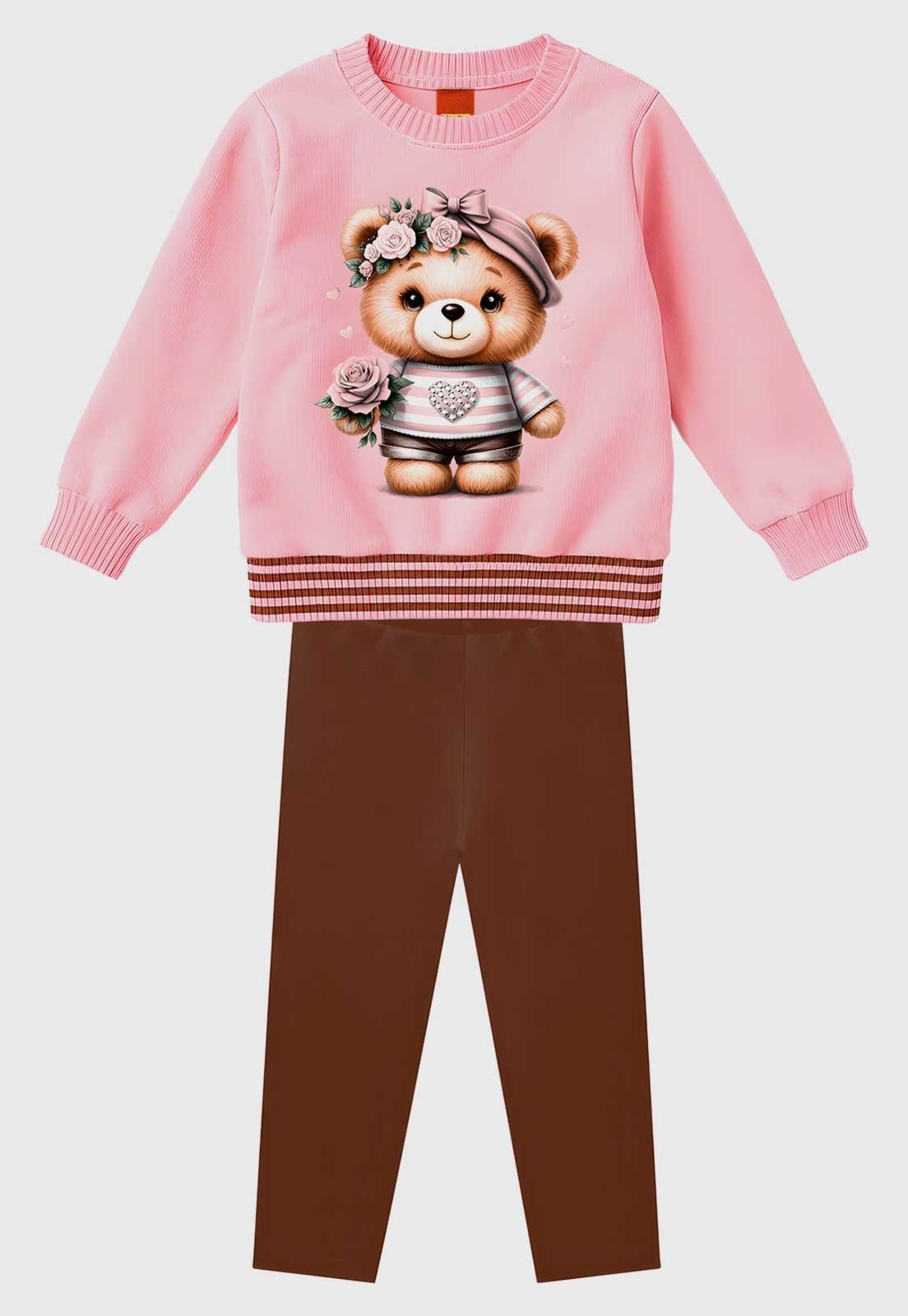 Conjunto Kyly Estampa Ursinho Rosa