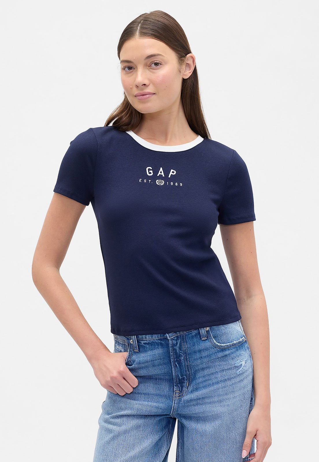 Camiseta Feminina GAP Logo Azul Marinho