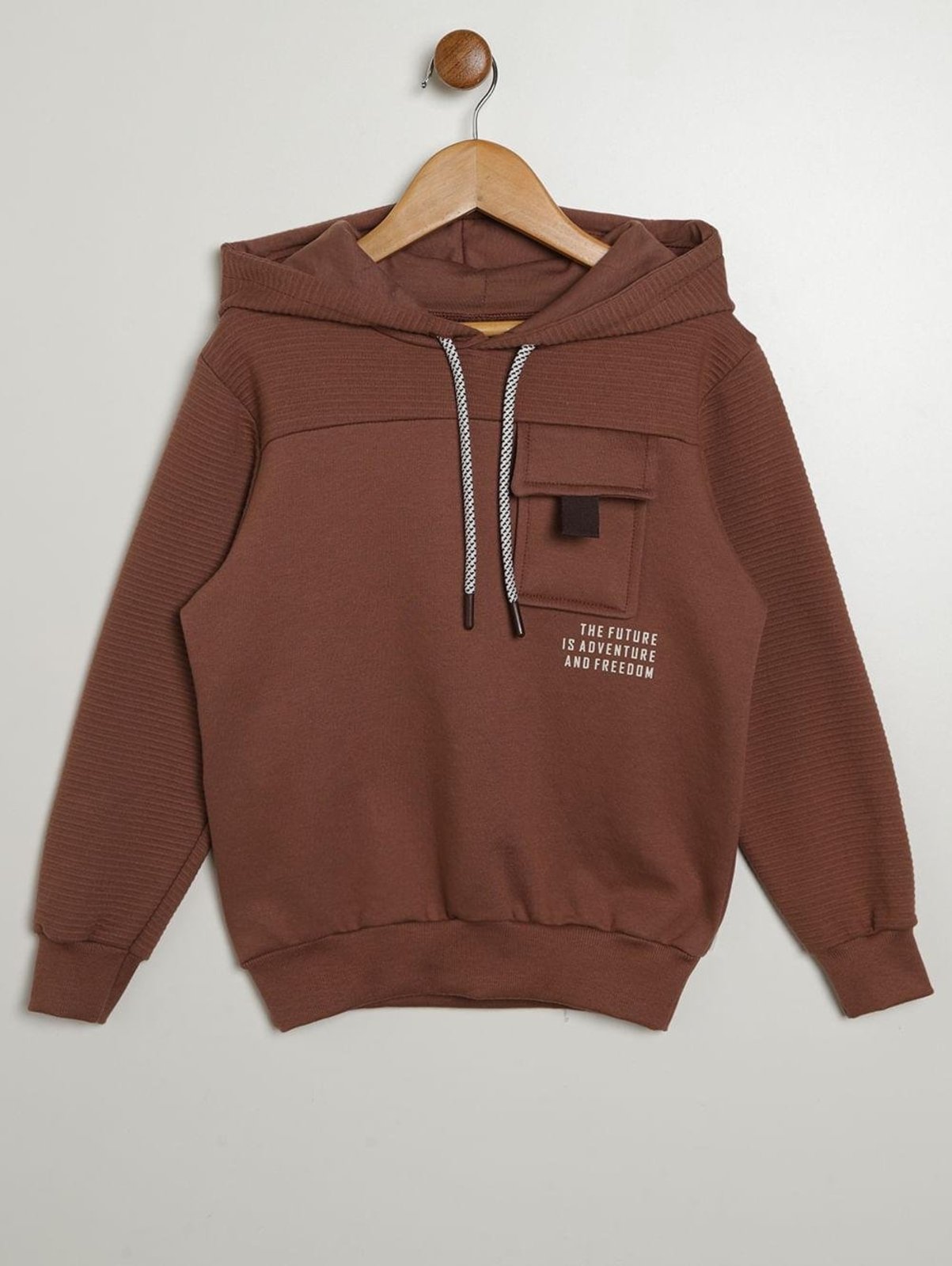 Infantil - Moletom Com Capuz Para Menino - MARROM