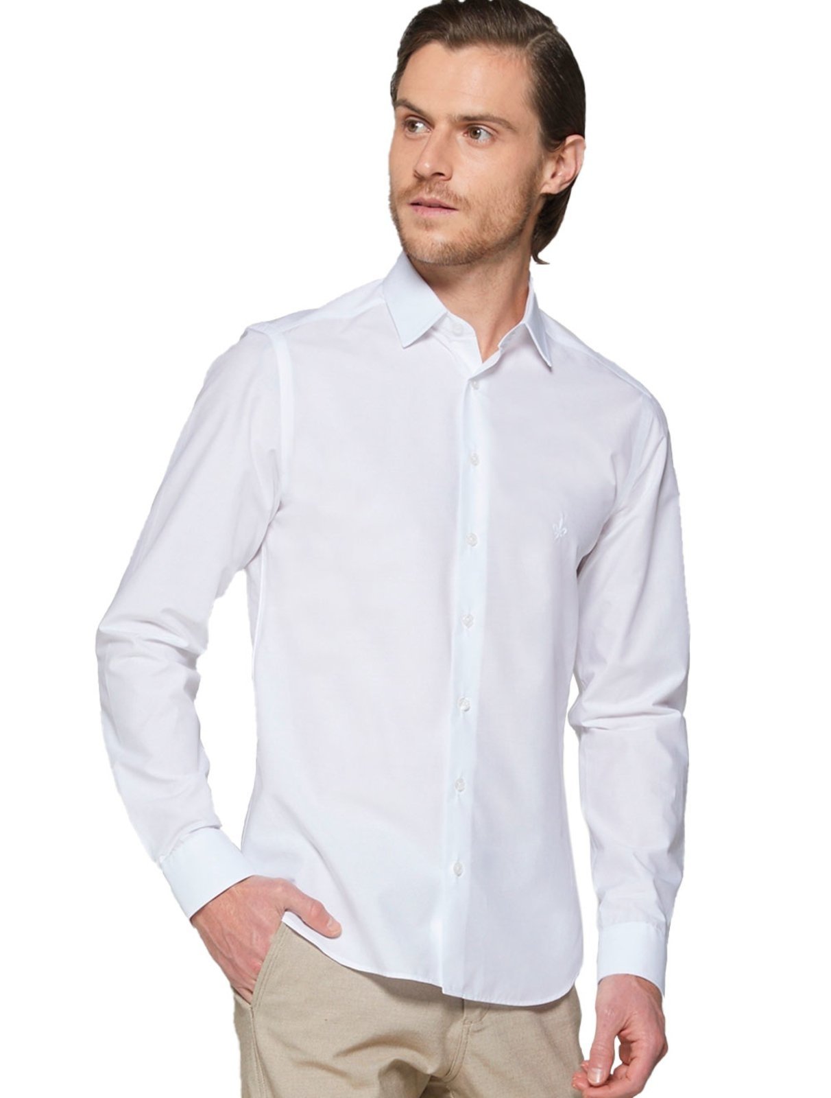 Camisa Dudalina Masculina Milano Tricoline Lisa Branca