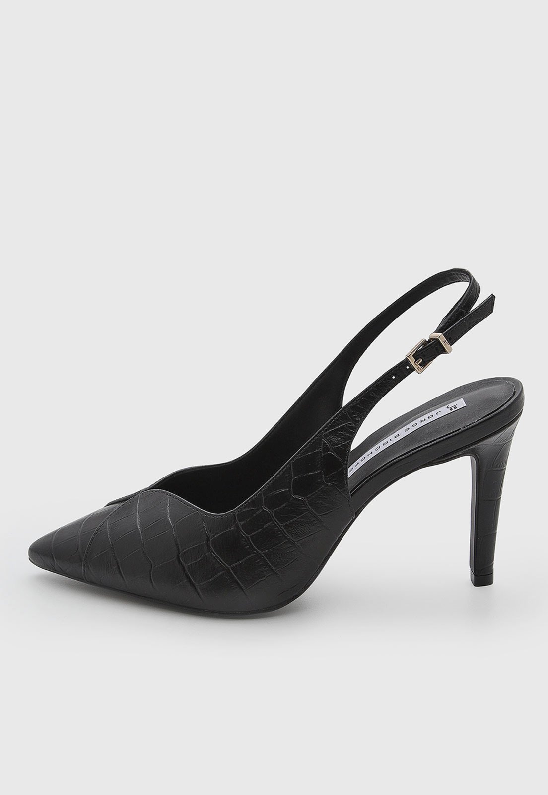 Scarpin Feminino Jorge Bischoff Couro Slingback Preto