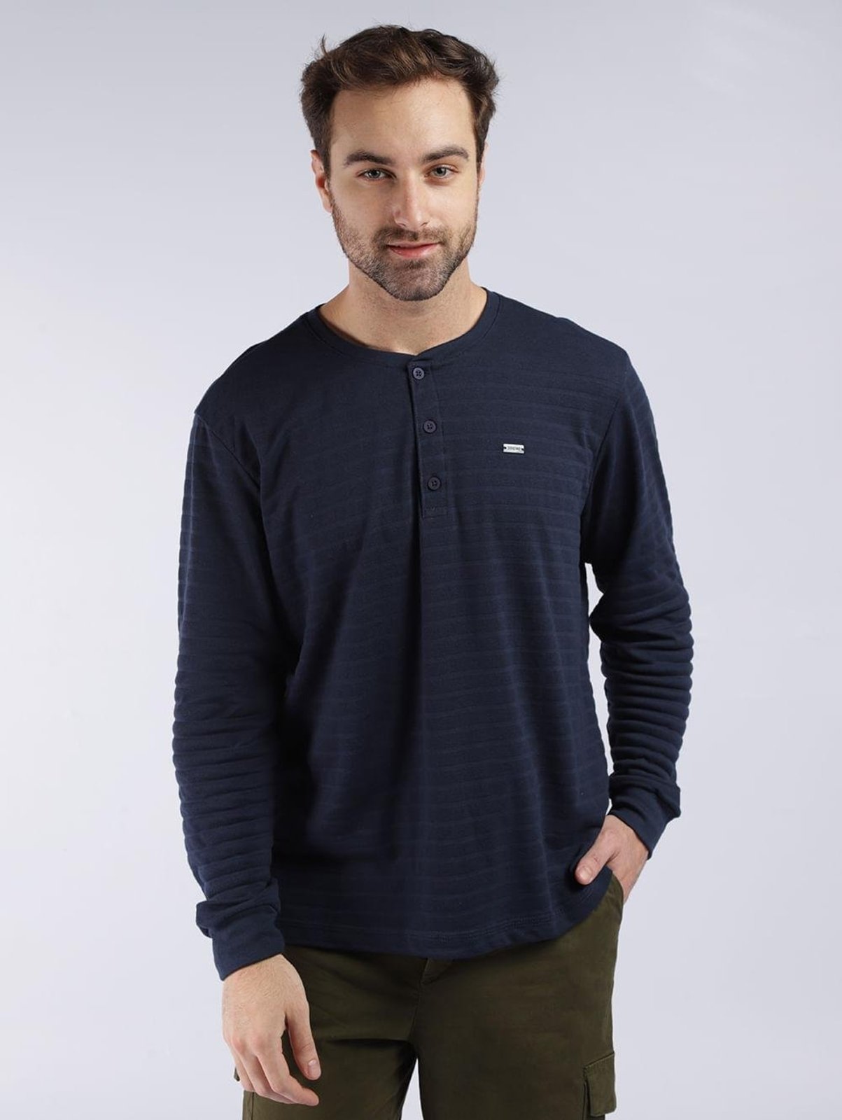 Camiseta Manga Longa Gola Portuguesa Masculina MARINHO