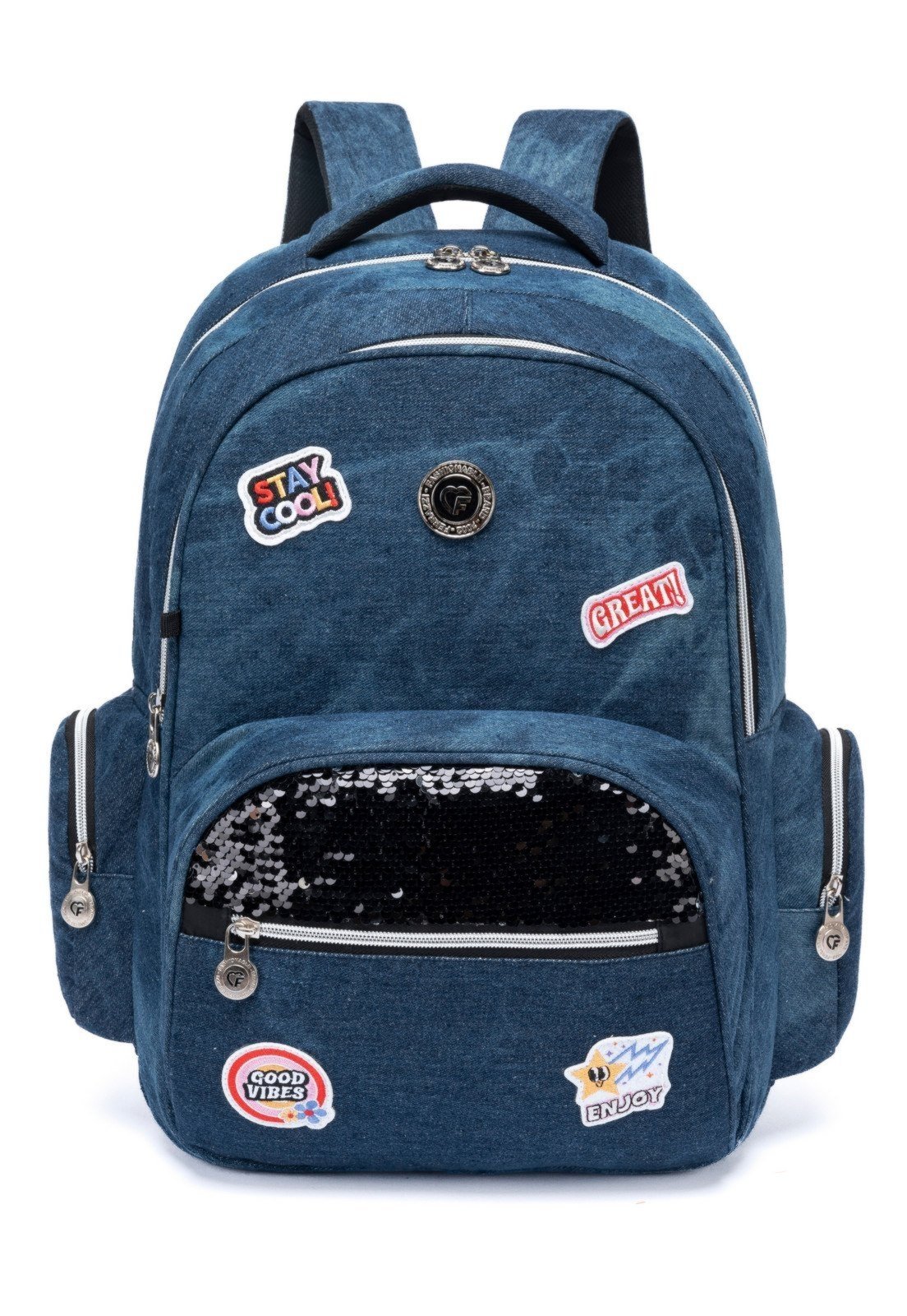 Mochila Reforçada Bolsa Juvenil Feminina Escolar Ferrazzi