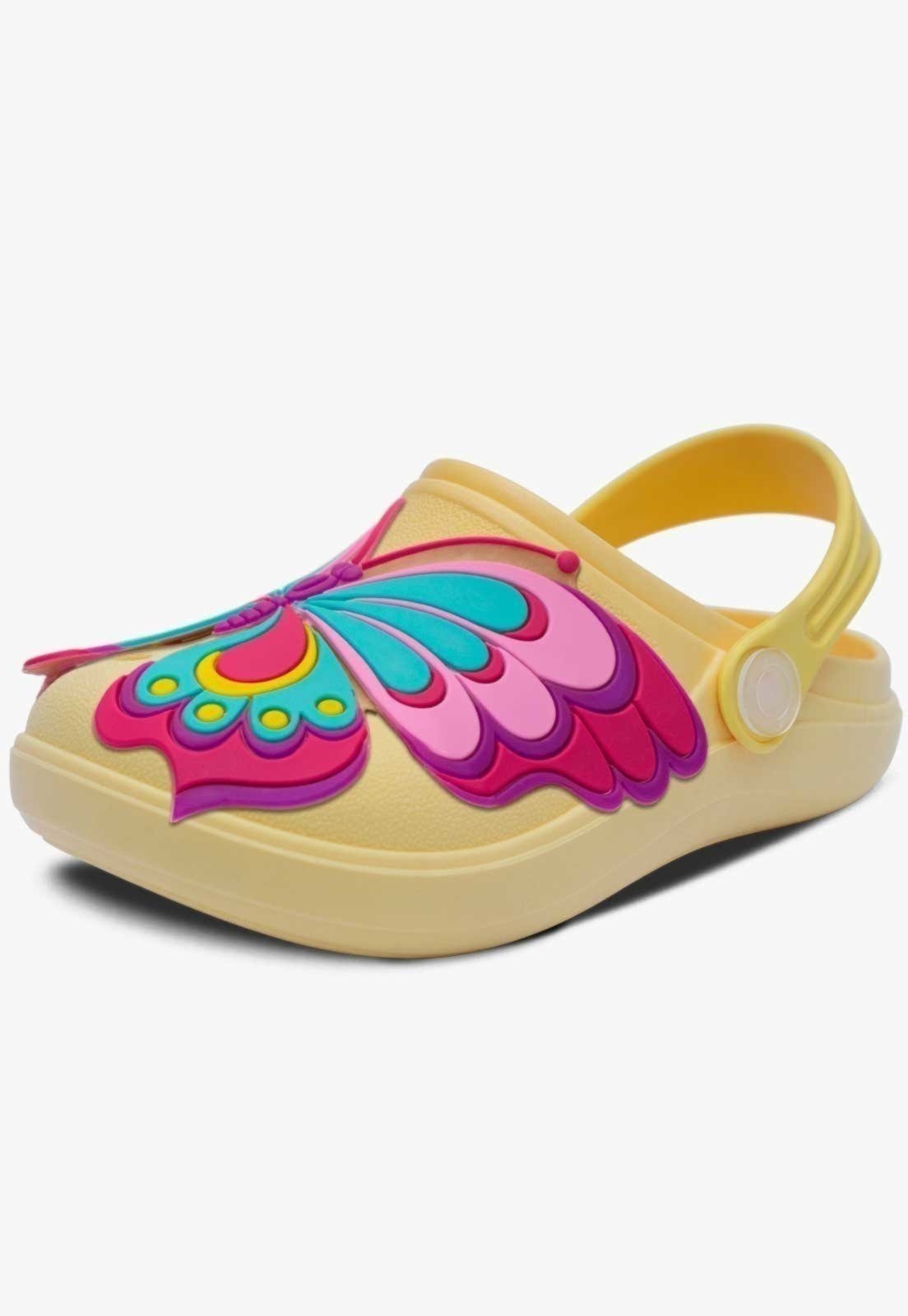 Infantil – Sandália Babuche Feminina Pópidi Borboleta Amarelo