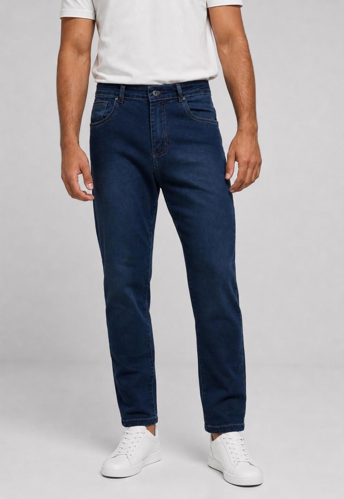 Calça Jeans Masculina Aleatory Cintura Média Azul