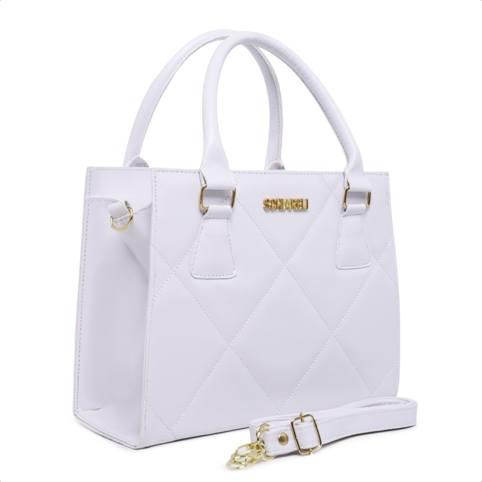 Bolsa Feminina Transversal Alça Removível Moderna Top 8150 Branco