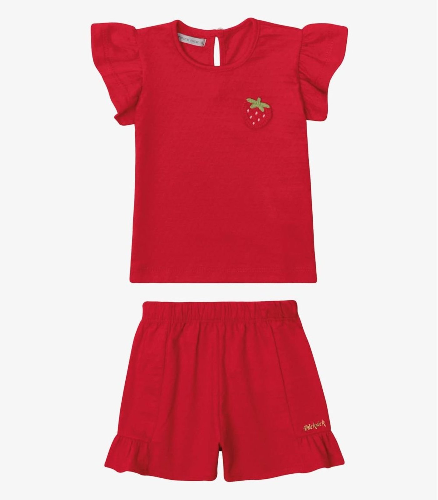 Infantil - Conjunto Verão Menina Curto Com Patch Trick Nick Vermelho