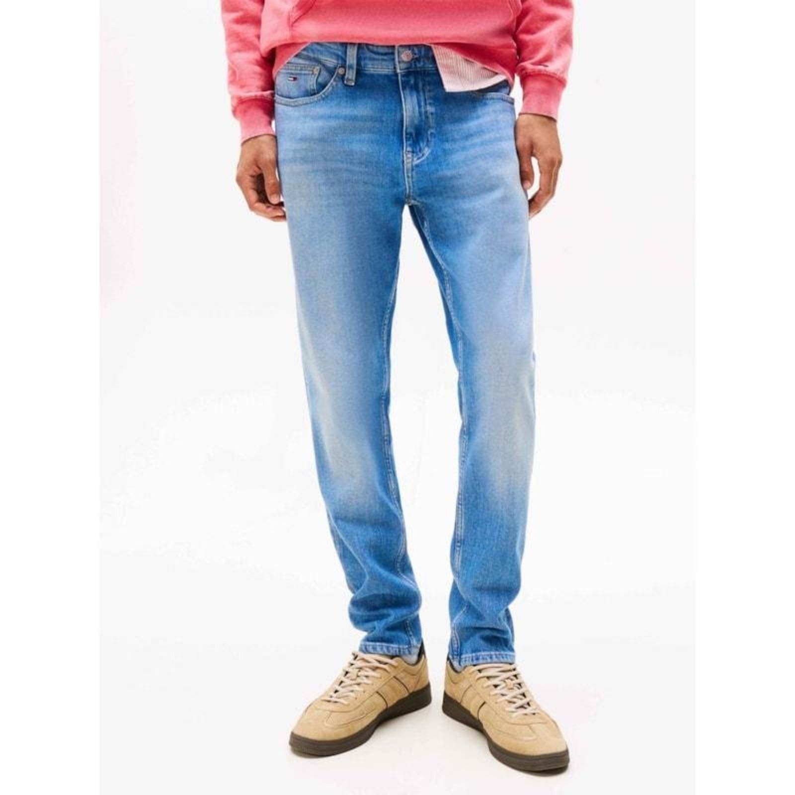 Calça Jeans Slim Austin Tapered com Lavgem Escura Azul