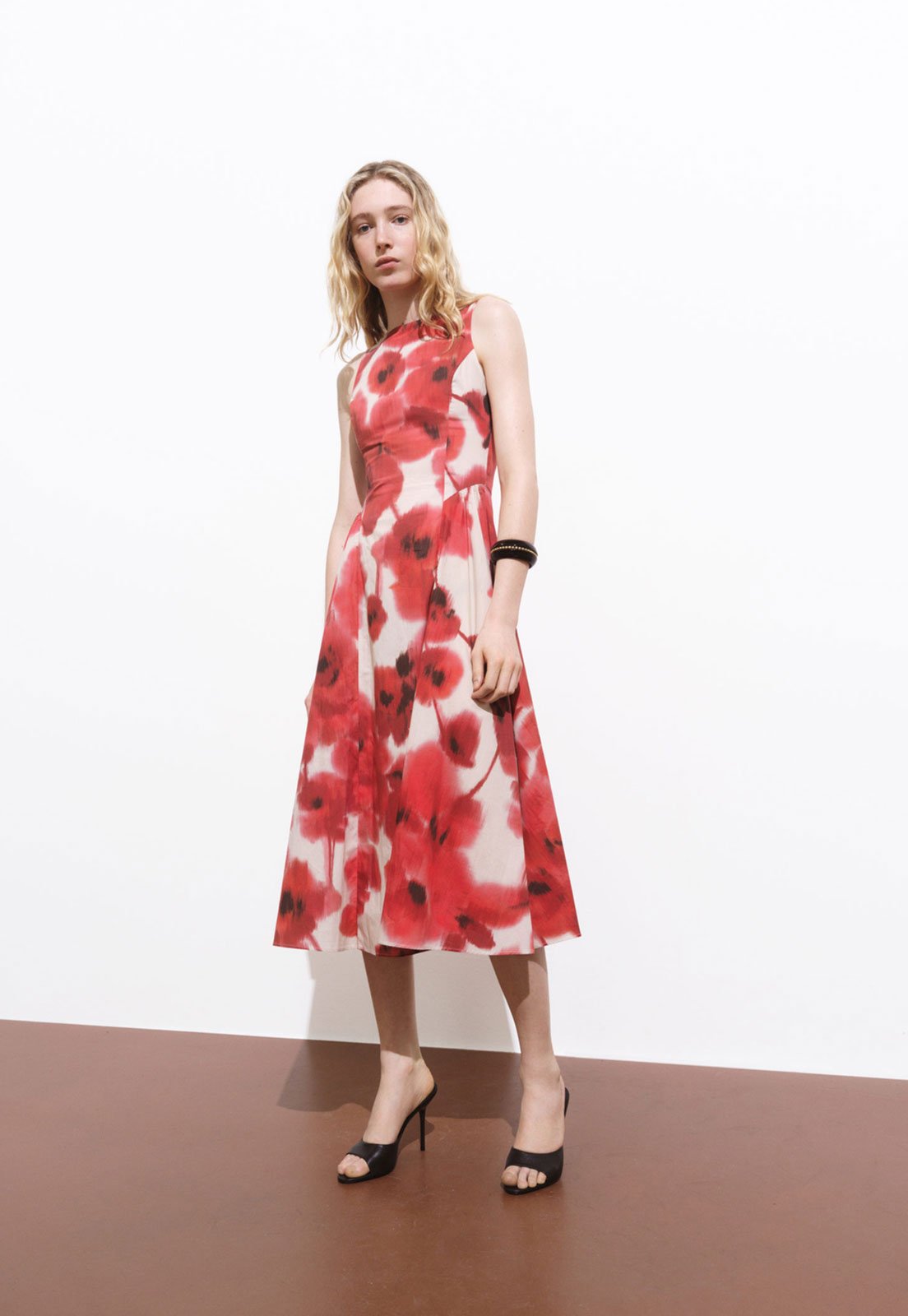 Vestido Mango Midi Aquare Vermelho