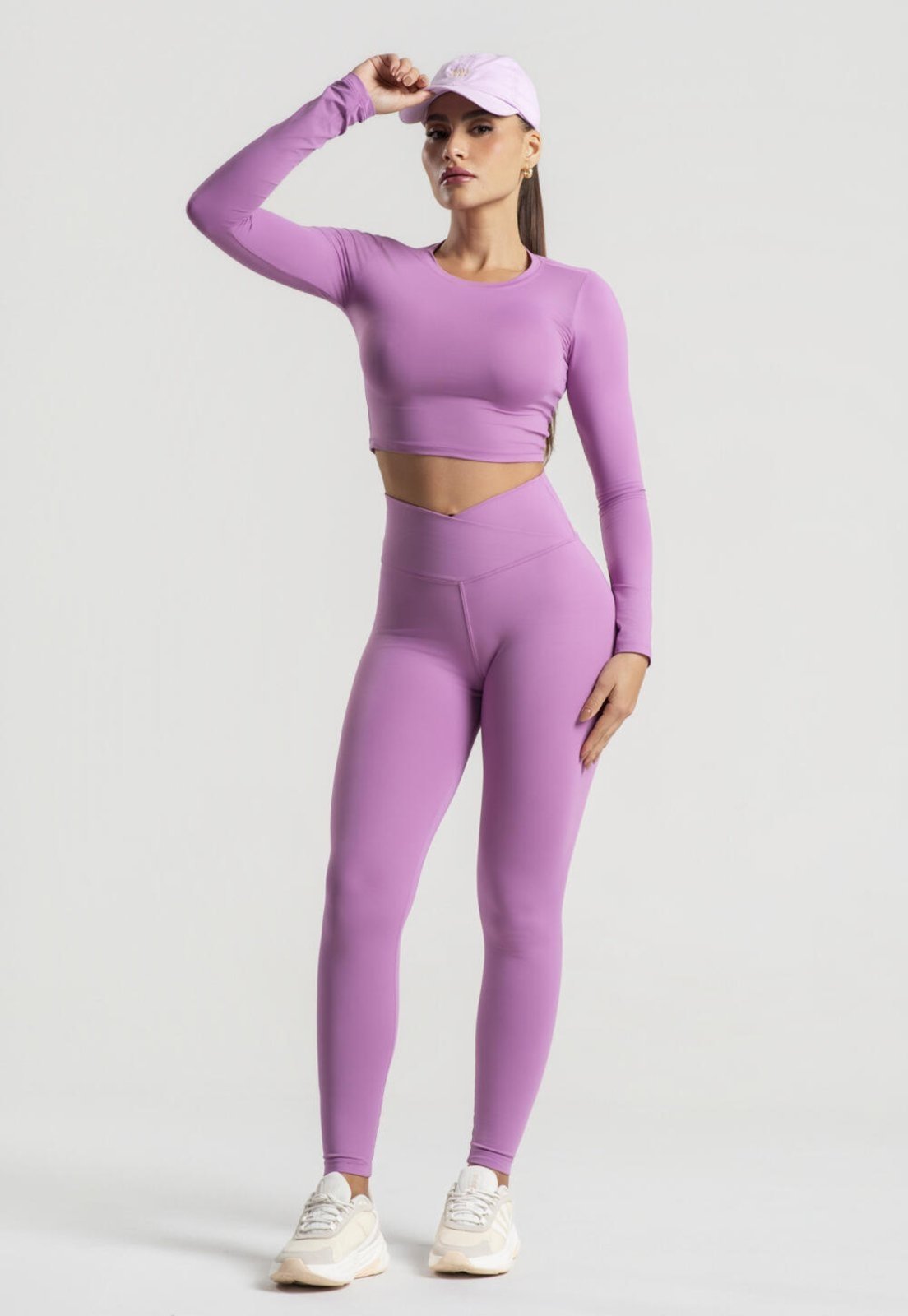 Cropped Básico Manga Longa Decote Redondo Lilás Wemood Tp015-012 Lilás
