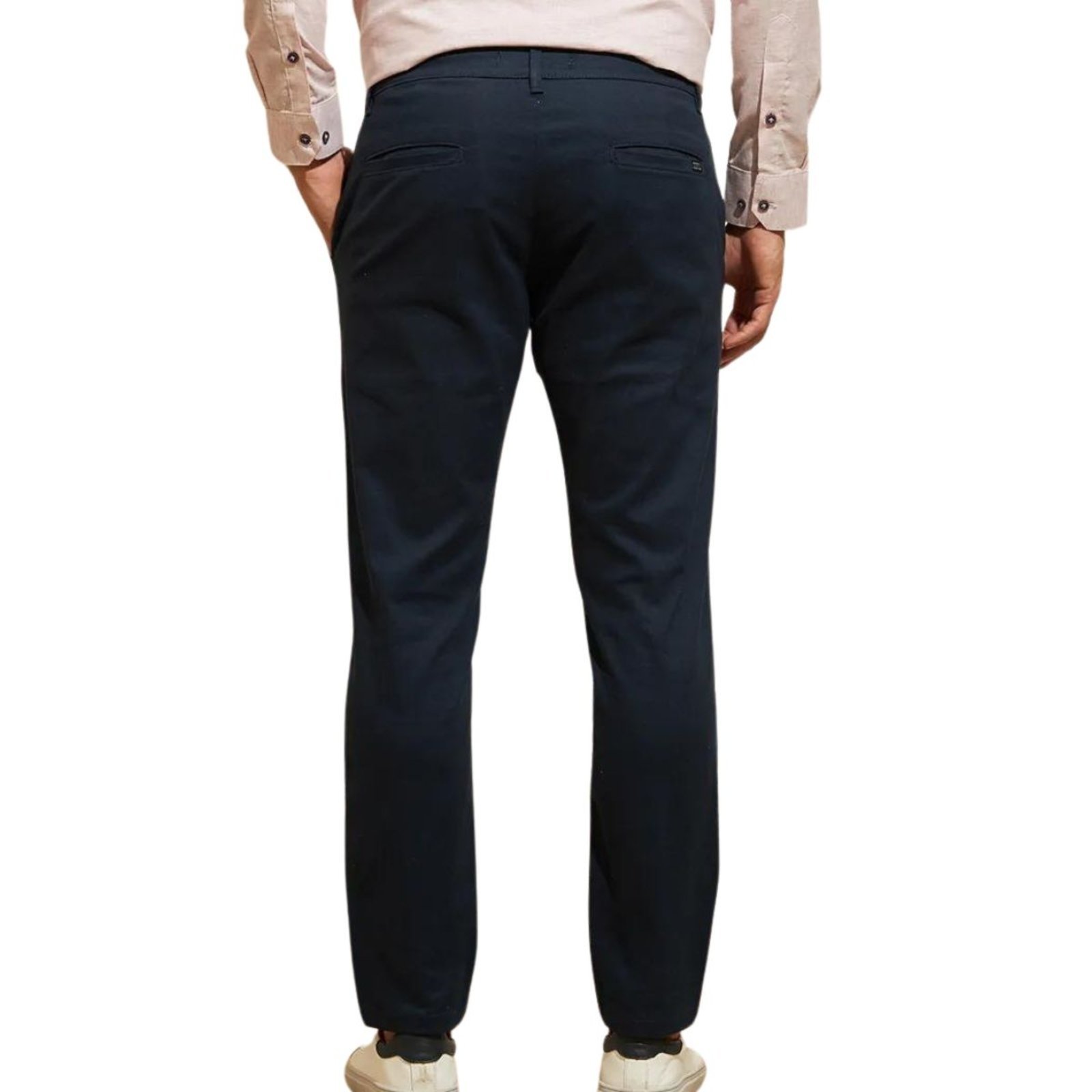 Kit 3 Calças FMF de Sarja Chino Com Bolso Traseiro Embutido Alfaiataria Skinny
