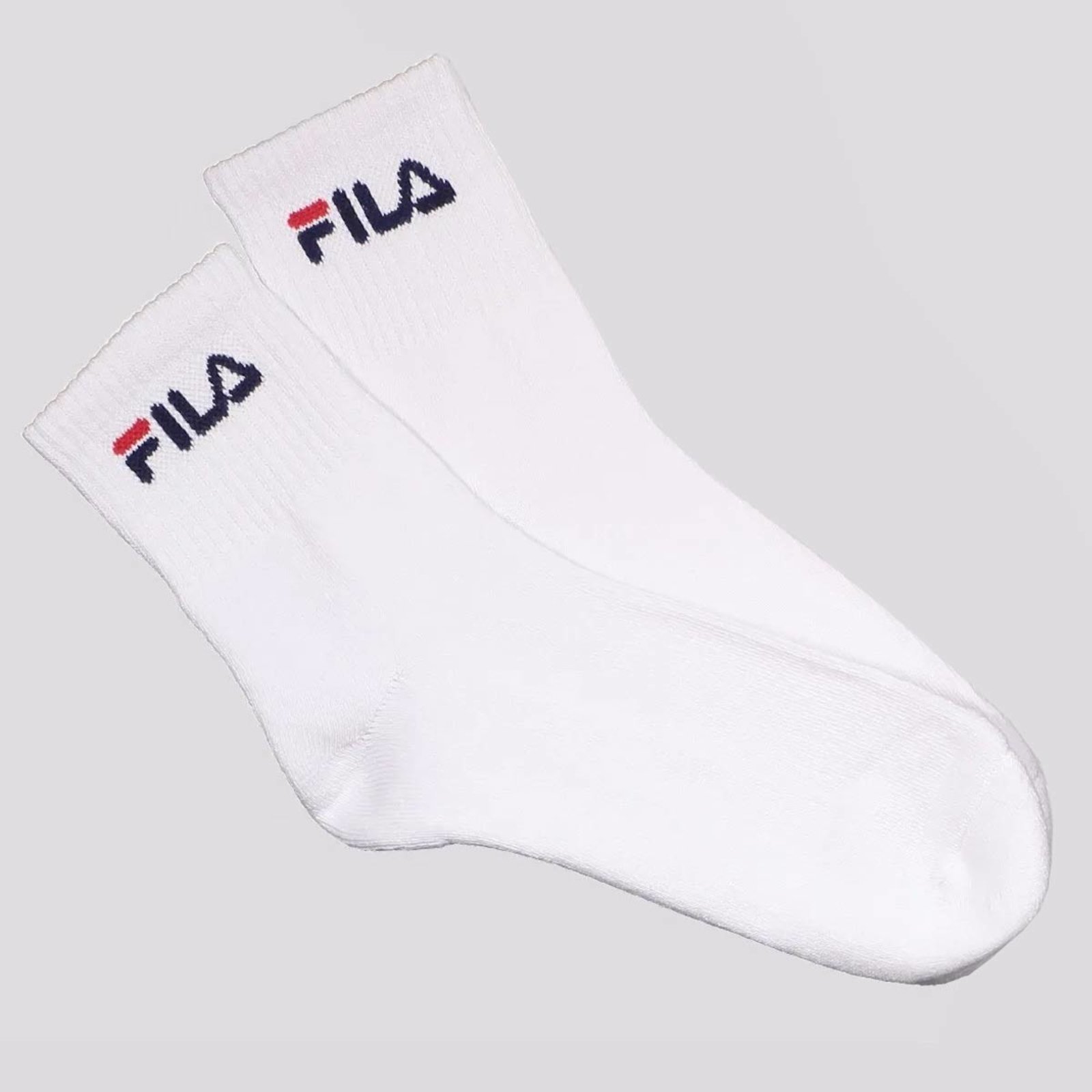 Vista 3 Kit Meia Fila 9 Pares Cano Médio branco Fila branco