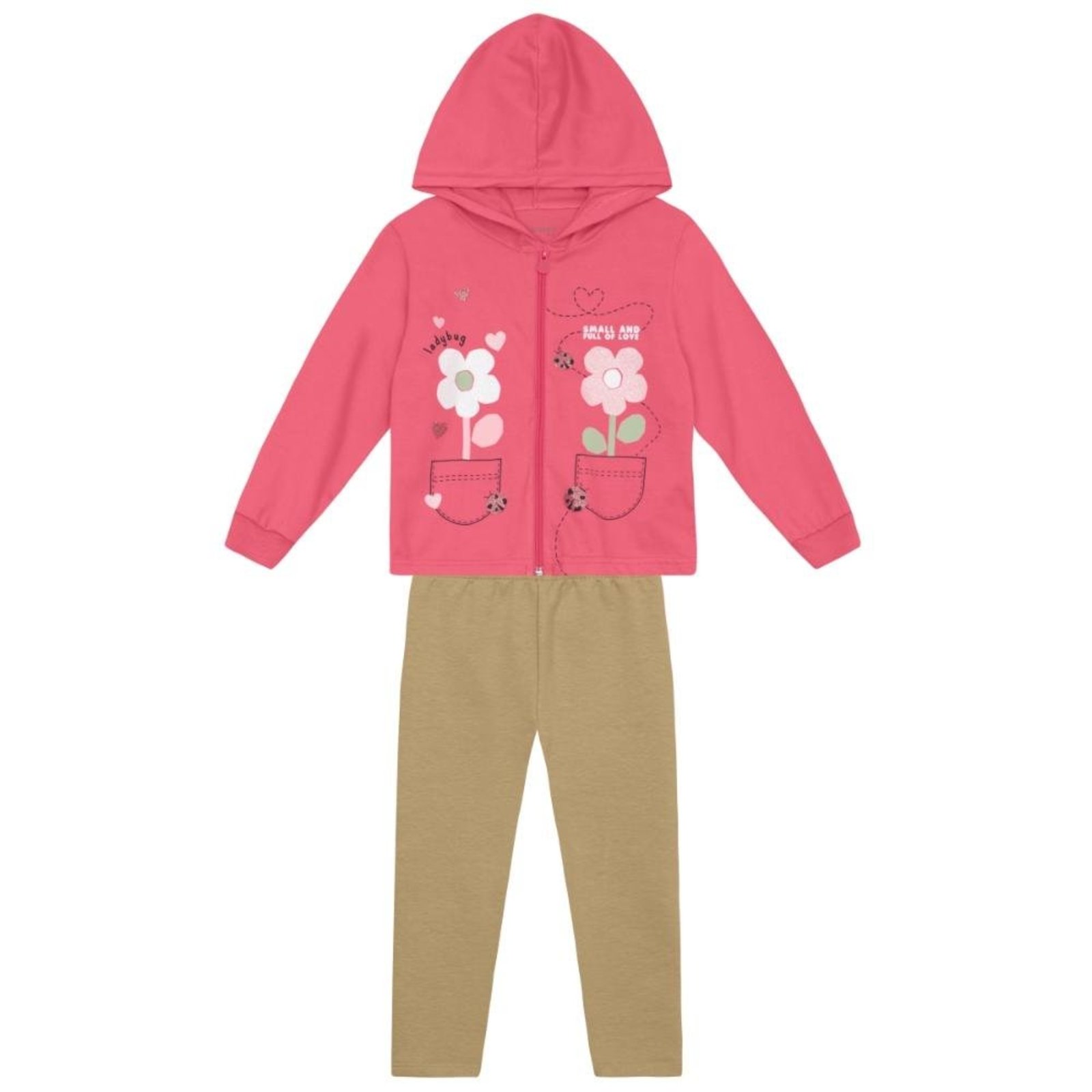 Infantil - Conjunto menina de flores com glitter Brandili