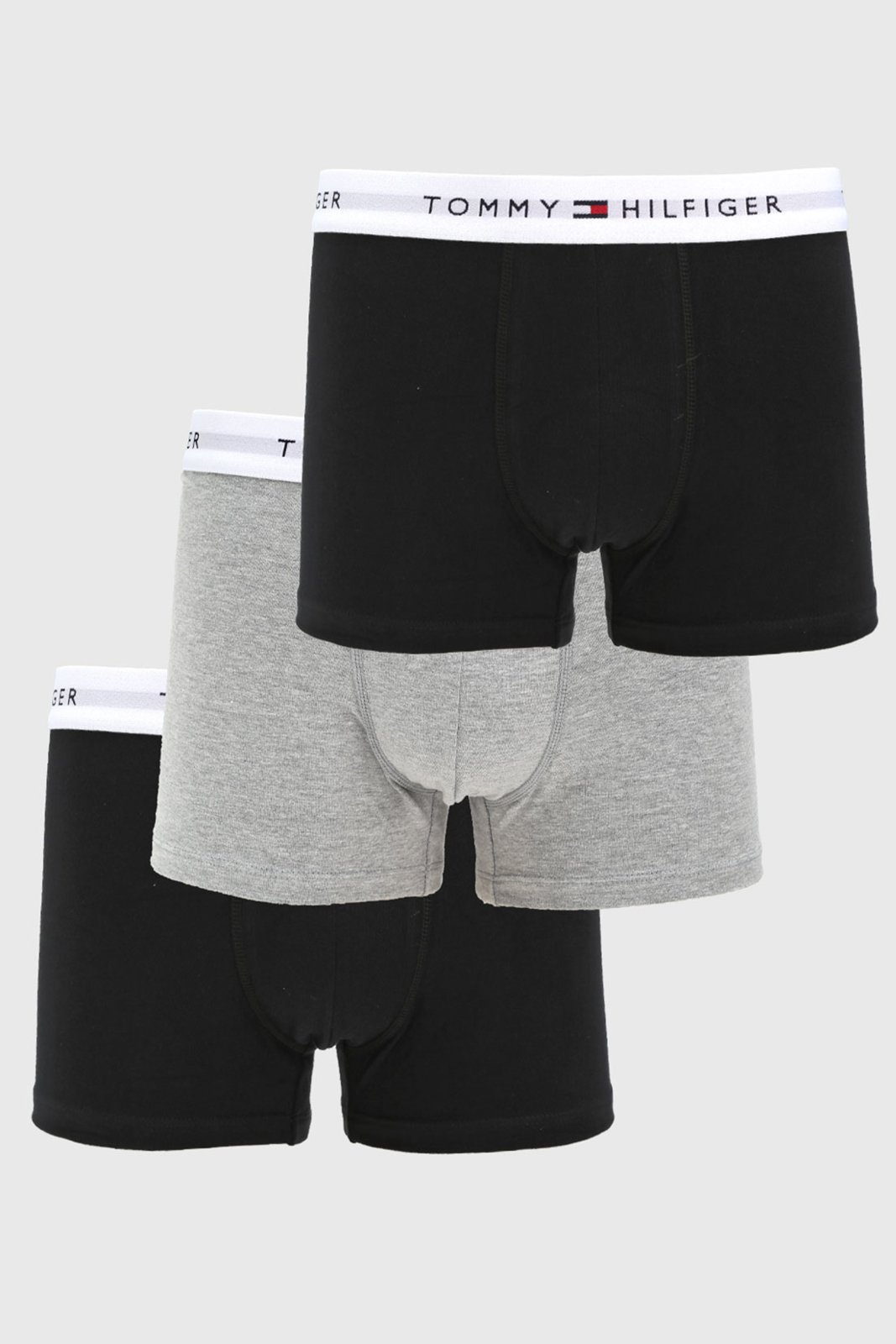 Kit 3pçs Cueca Tommy Hilfiger Boxer Logo Preta