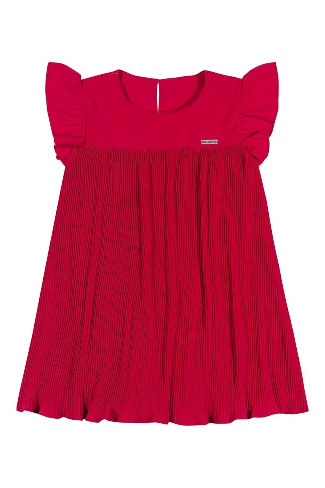 Infantil - Vestido Menina Plissado Colorittá Vermelho