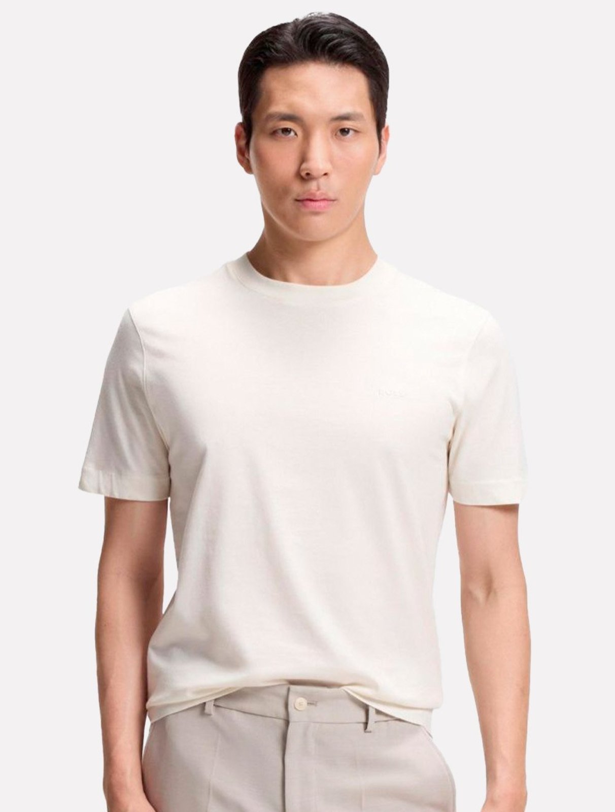 Camiseta Hugo Boss Masculina Regular Fit Thompson 01 Off White