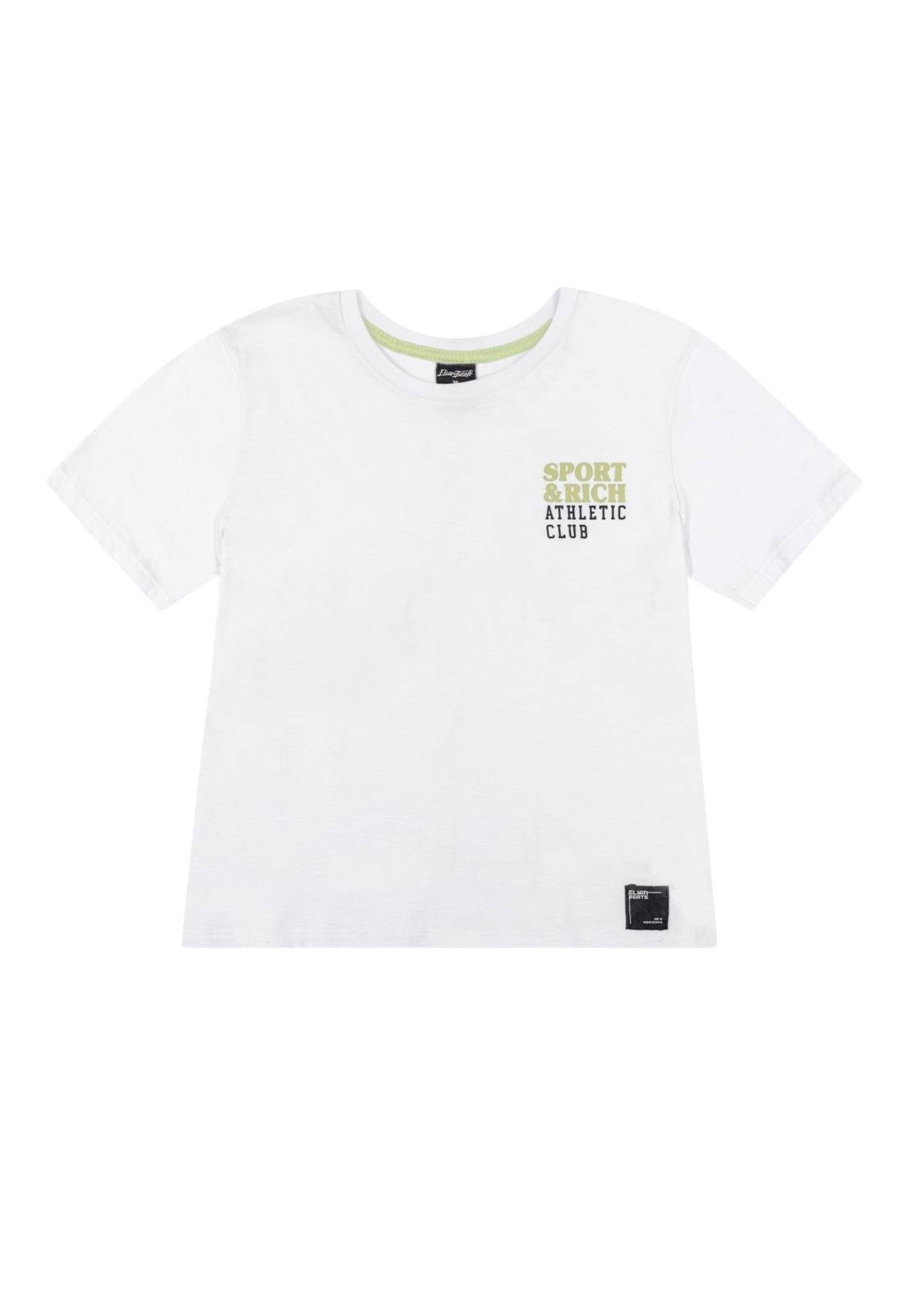 Infantil – Blusa Juvenil Manga Curta Estampada Elian 271542 Branco