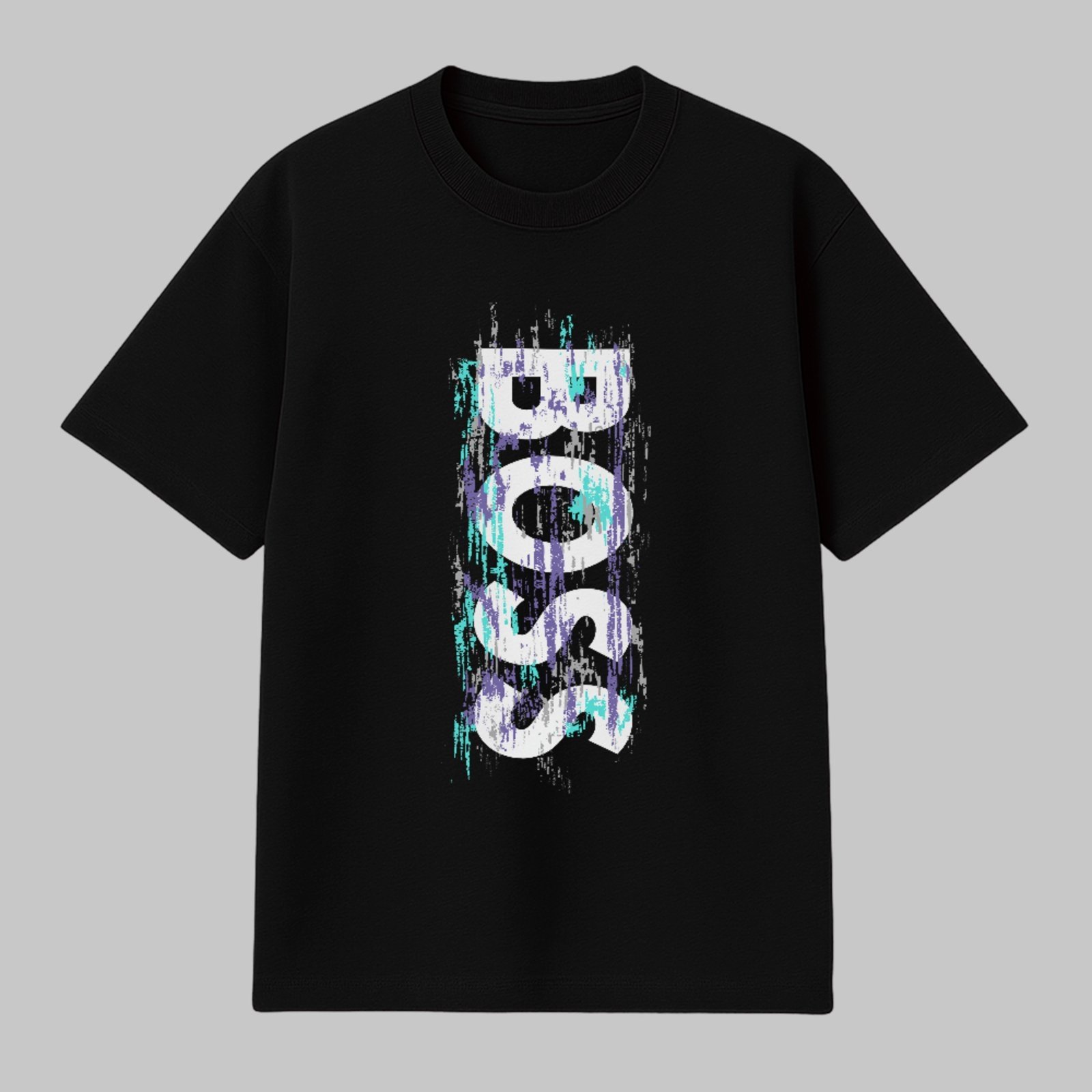 Camiseta Básica Boss Fashion Premium Casual Confortável Preto