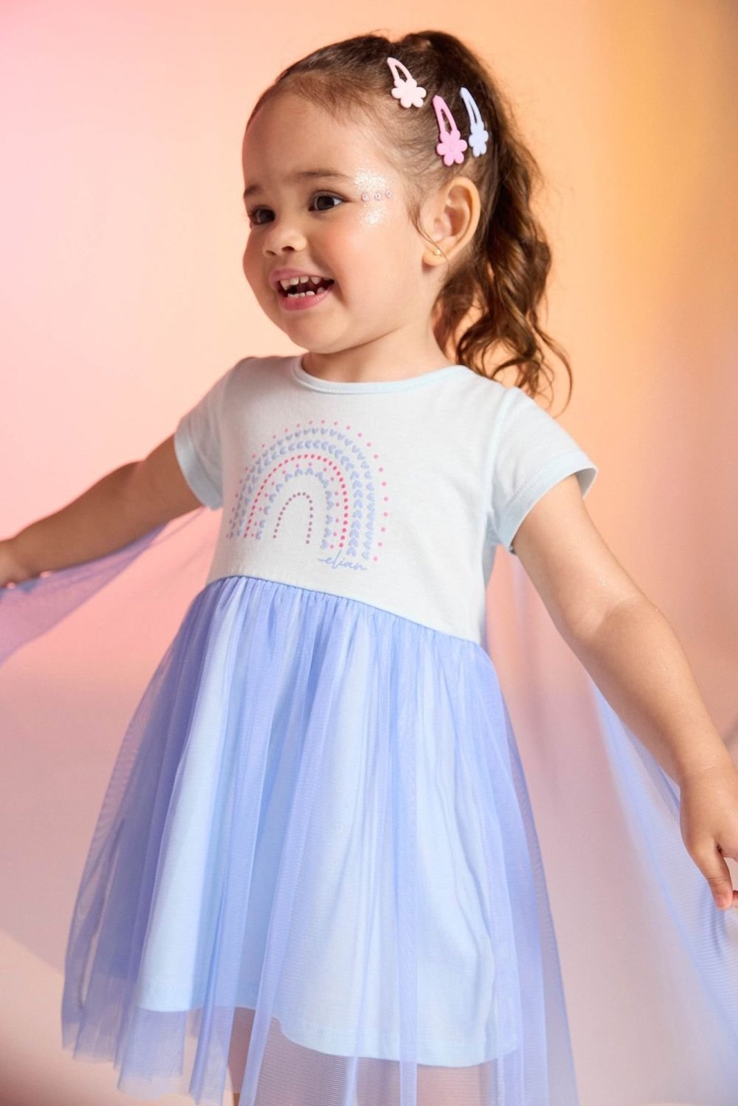 Infantil - Vestido Menina Fantasia Com Asas Elian Azul