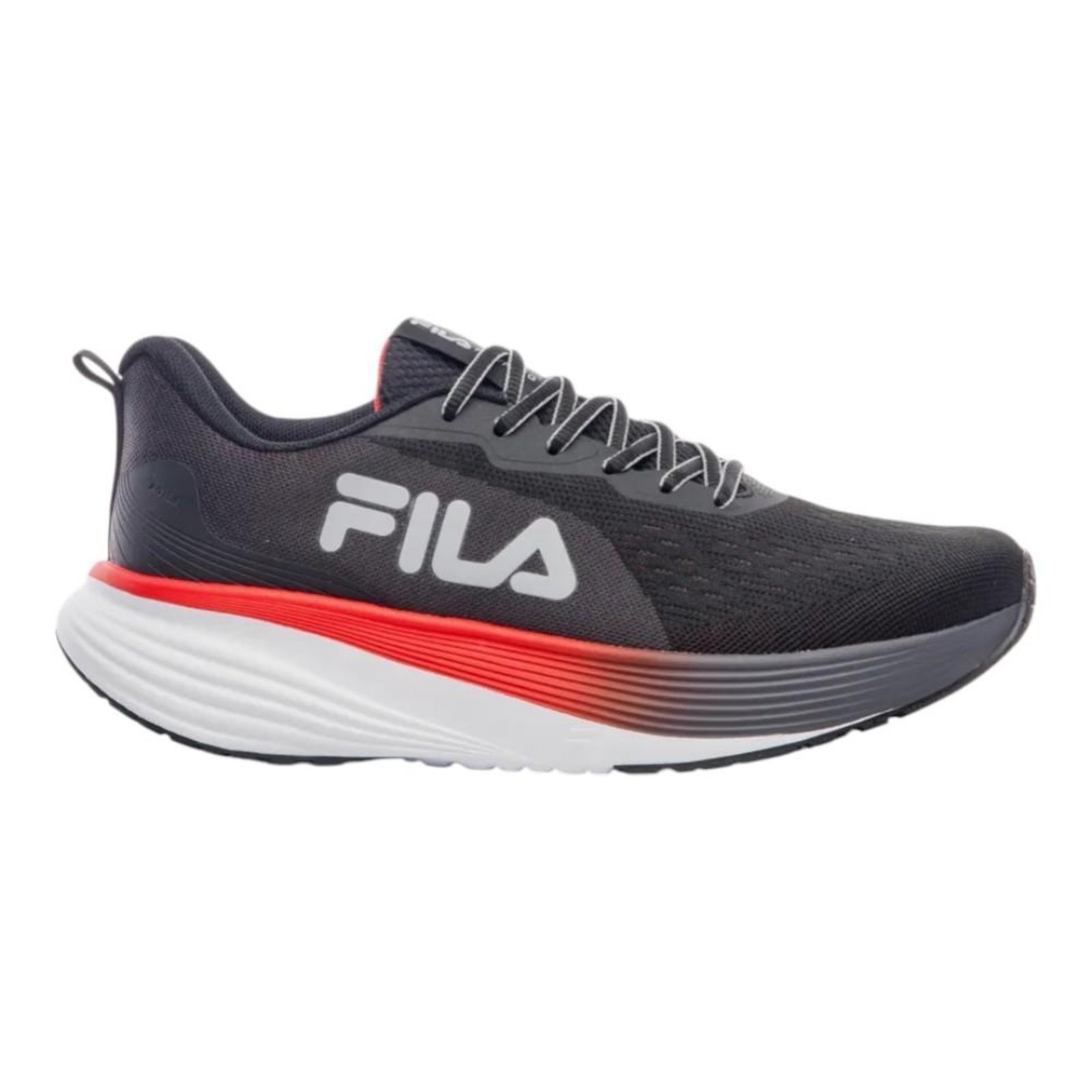 Tênis Fila Agile Preto e Vermelho Masculino Preto