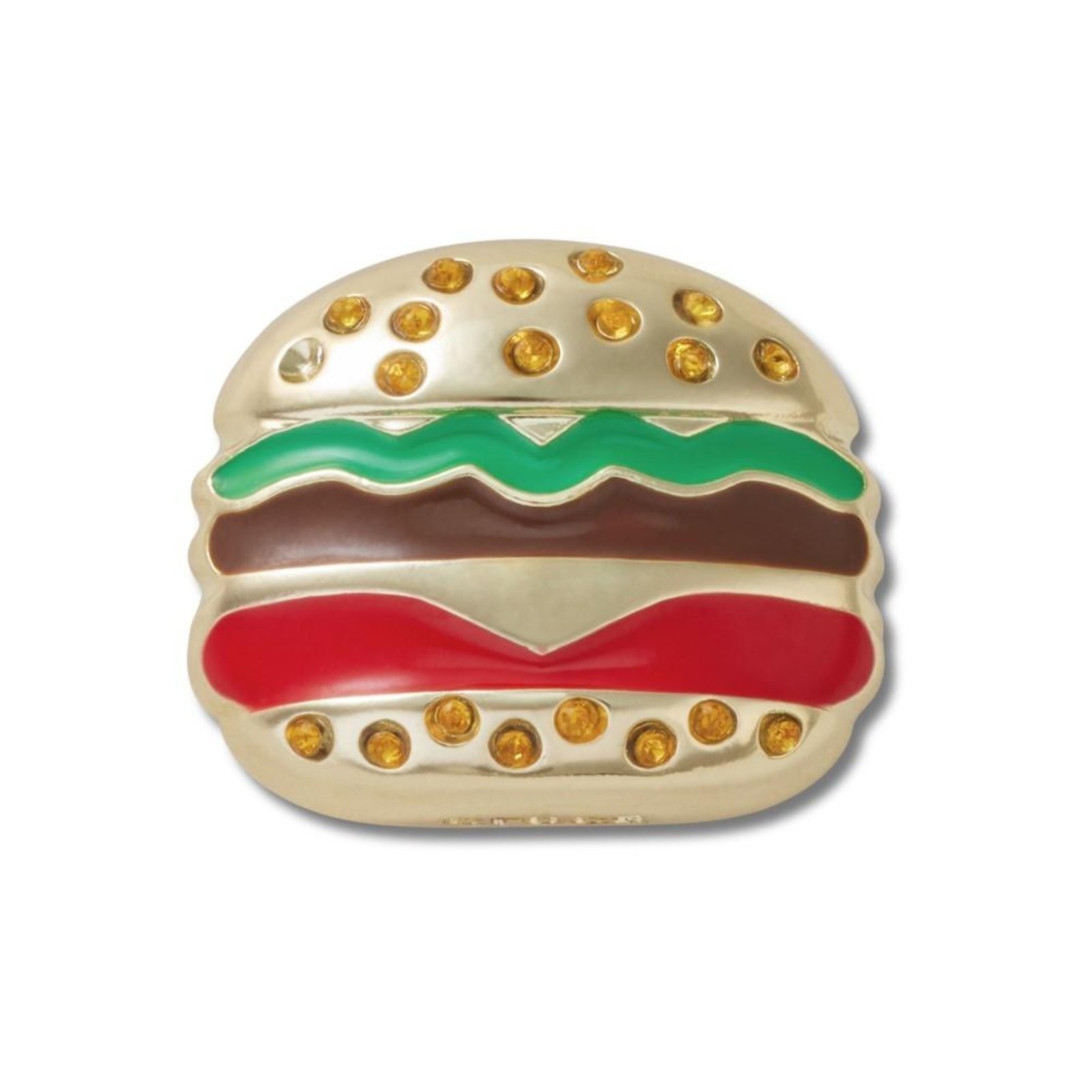 Vista 2 Infantil - Jibbitz™ Hambúrguer Dourado Crocs branco