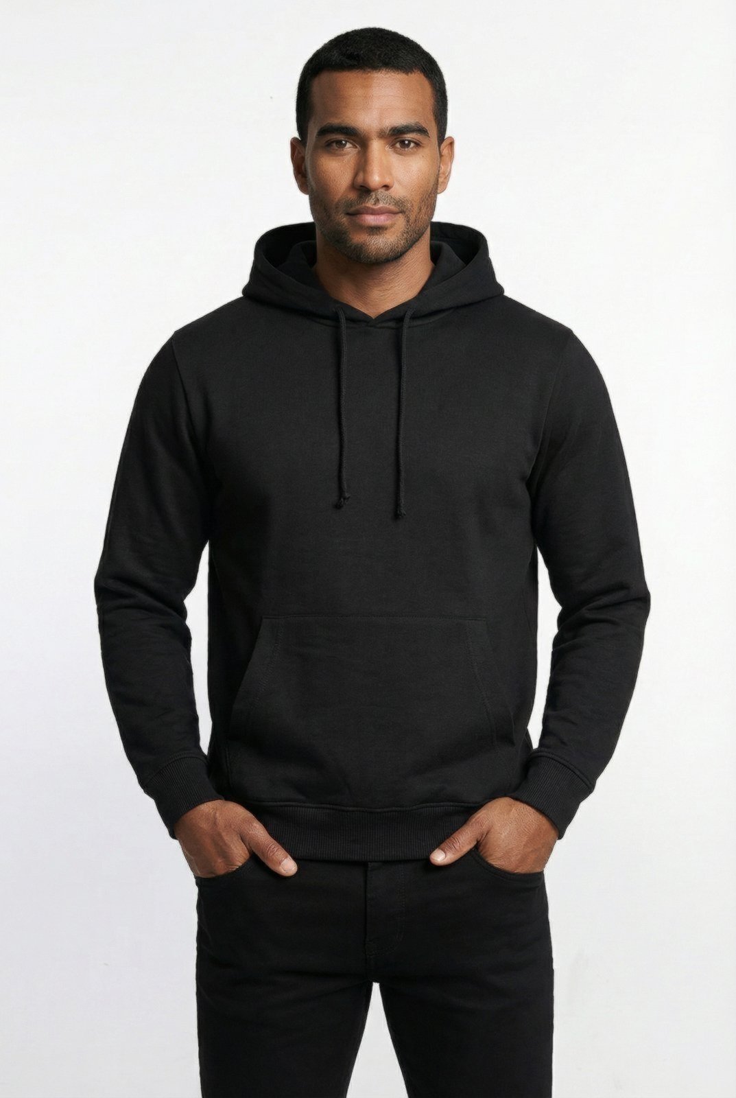 Blusa masculina moletinho com capuz 90153 - Preto
