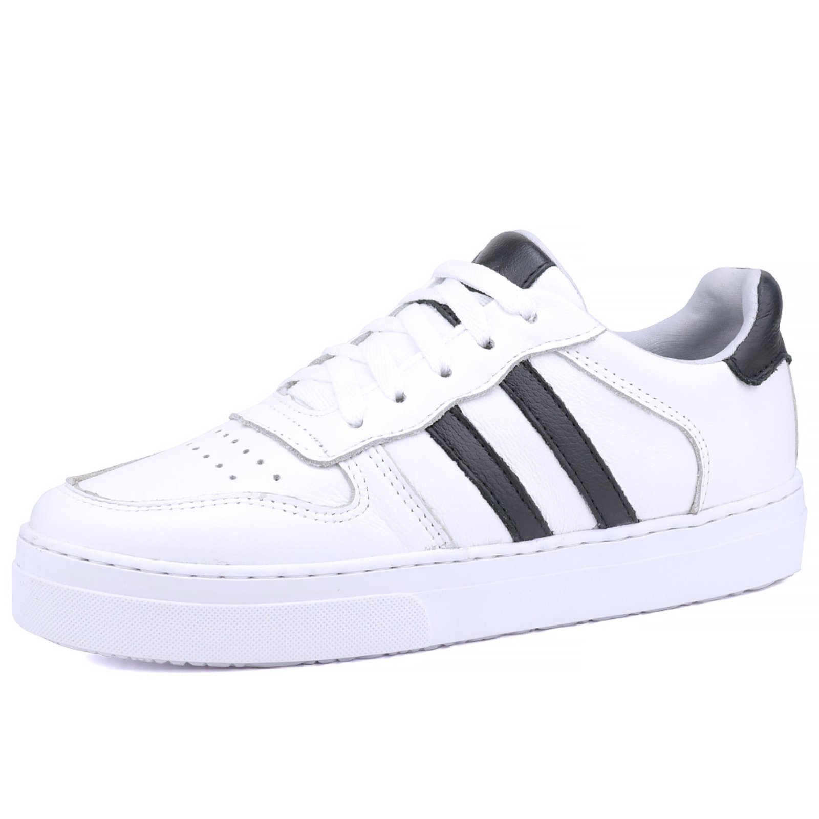 Tênis Casual Mr. Gutt Couro Branco/Preto