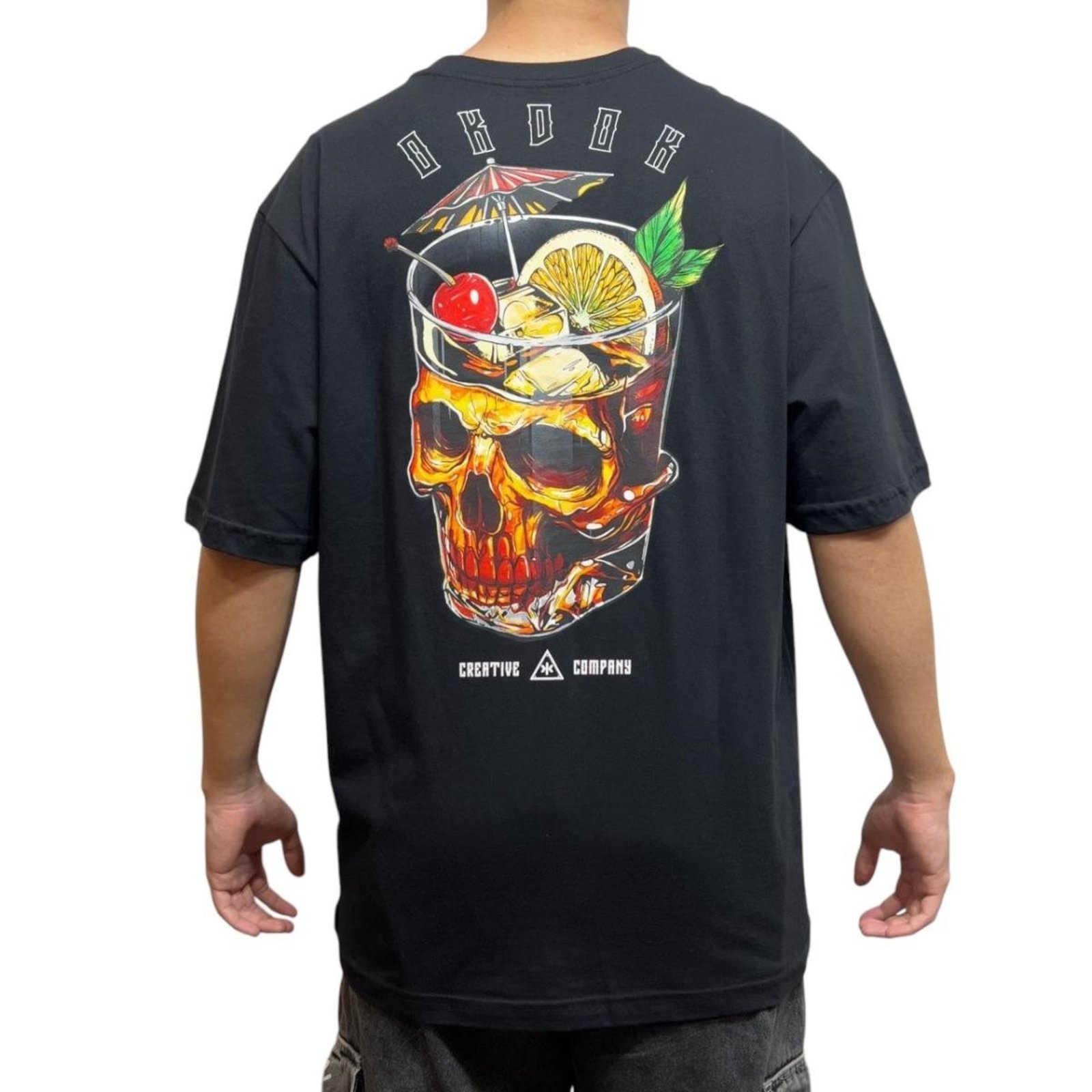 Camiseta Oversized Sunset Drink- Okdok - Preto