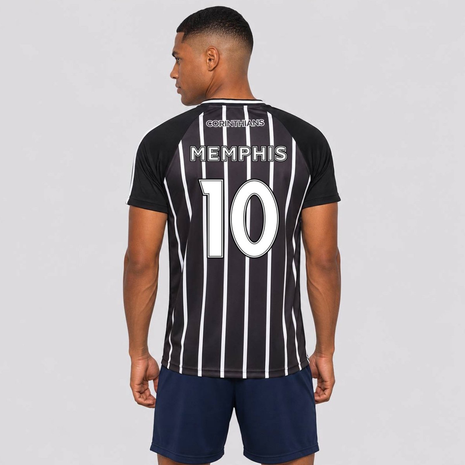 Camisa Corinthians Raglan Dry Preta 10 Memphis