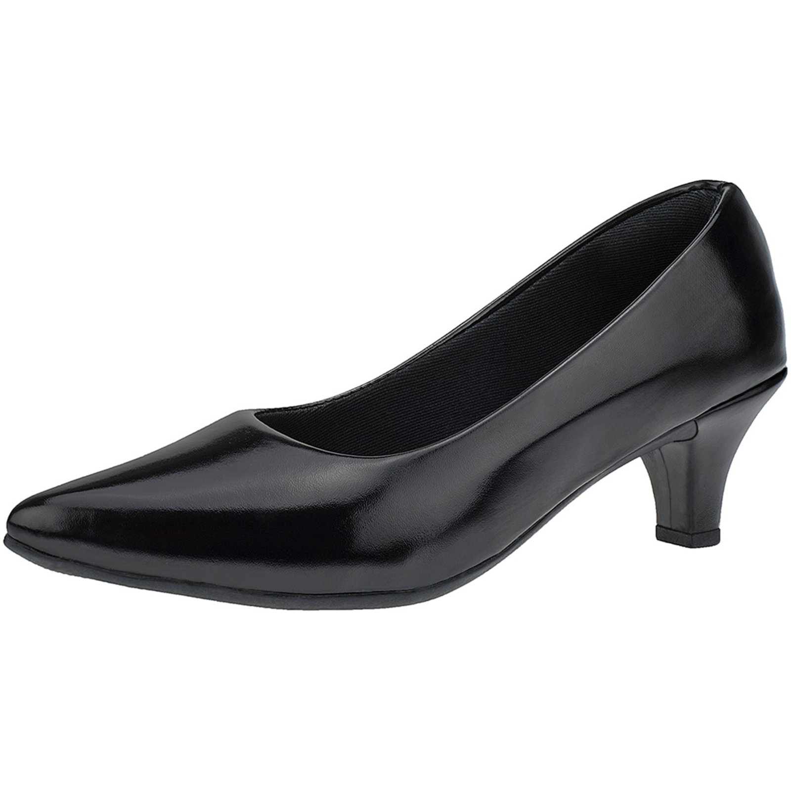 Scarpin Feminino Bico Fino Sapato Social Salto Baixo Conforto Macio Estilo Clássico Blogueira 205-02 Preto