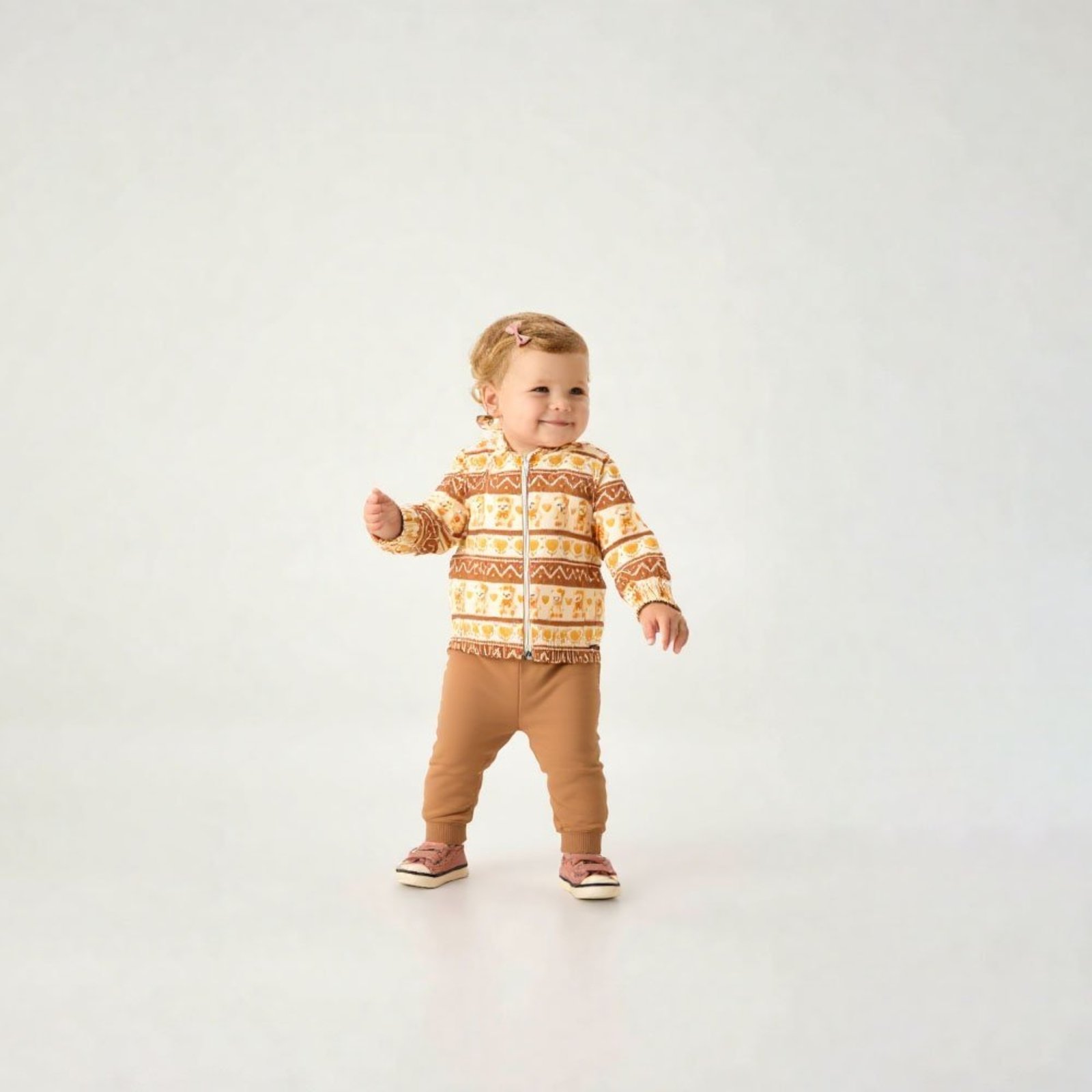 Infantil - Conjunto Marrom Pulla Bulla Menina - 55133-1392