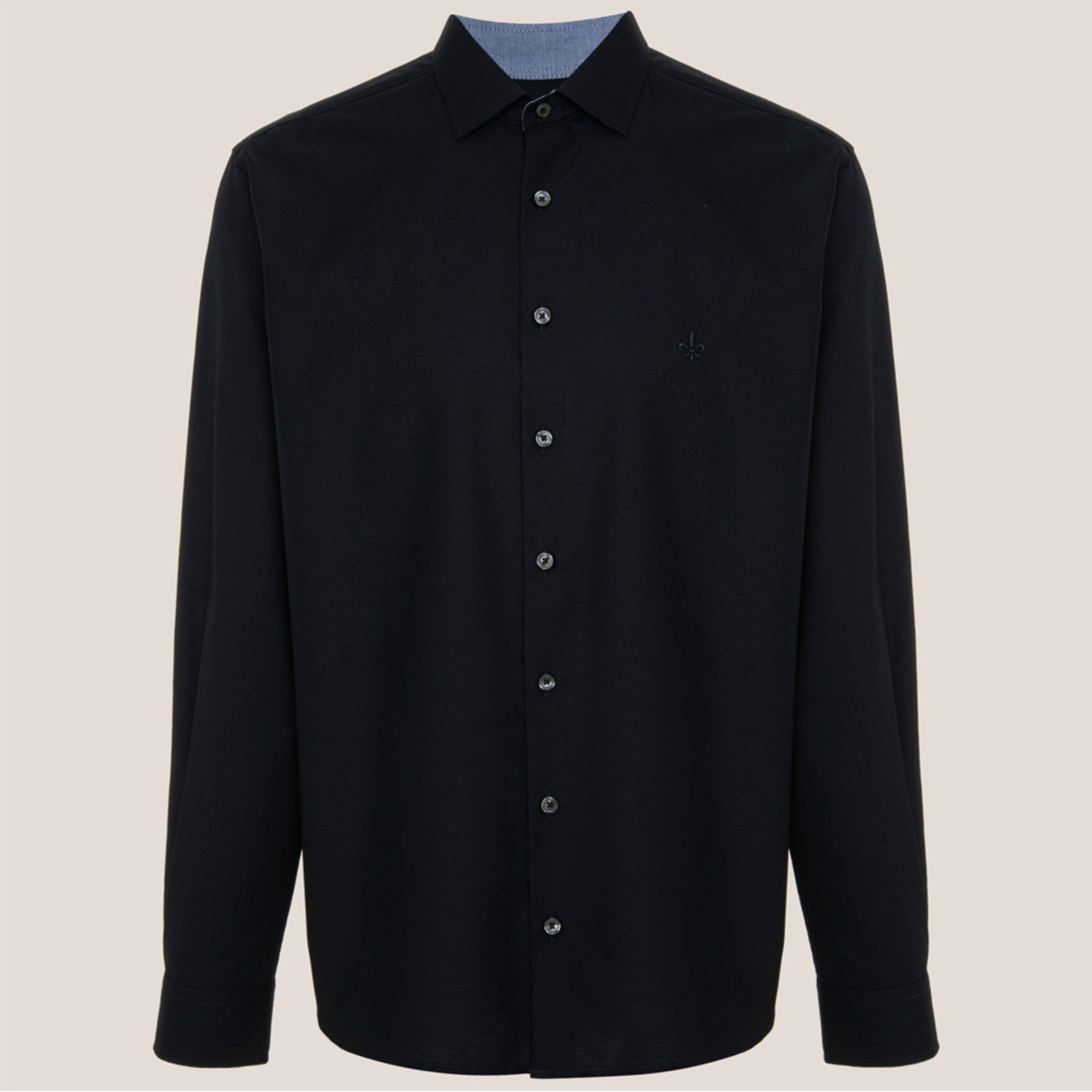 Camisa Dudalina Comfort Trico Lisa Ve26 Marinho Masculino