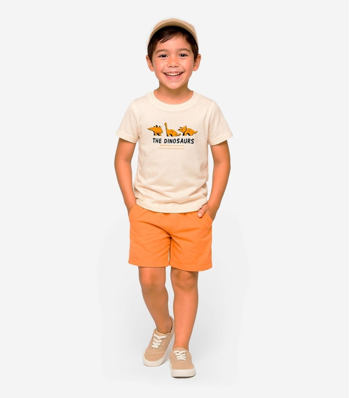 Infantil - Conjunto Camiseta Com Bermuda Select Bege
