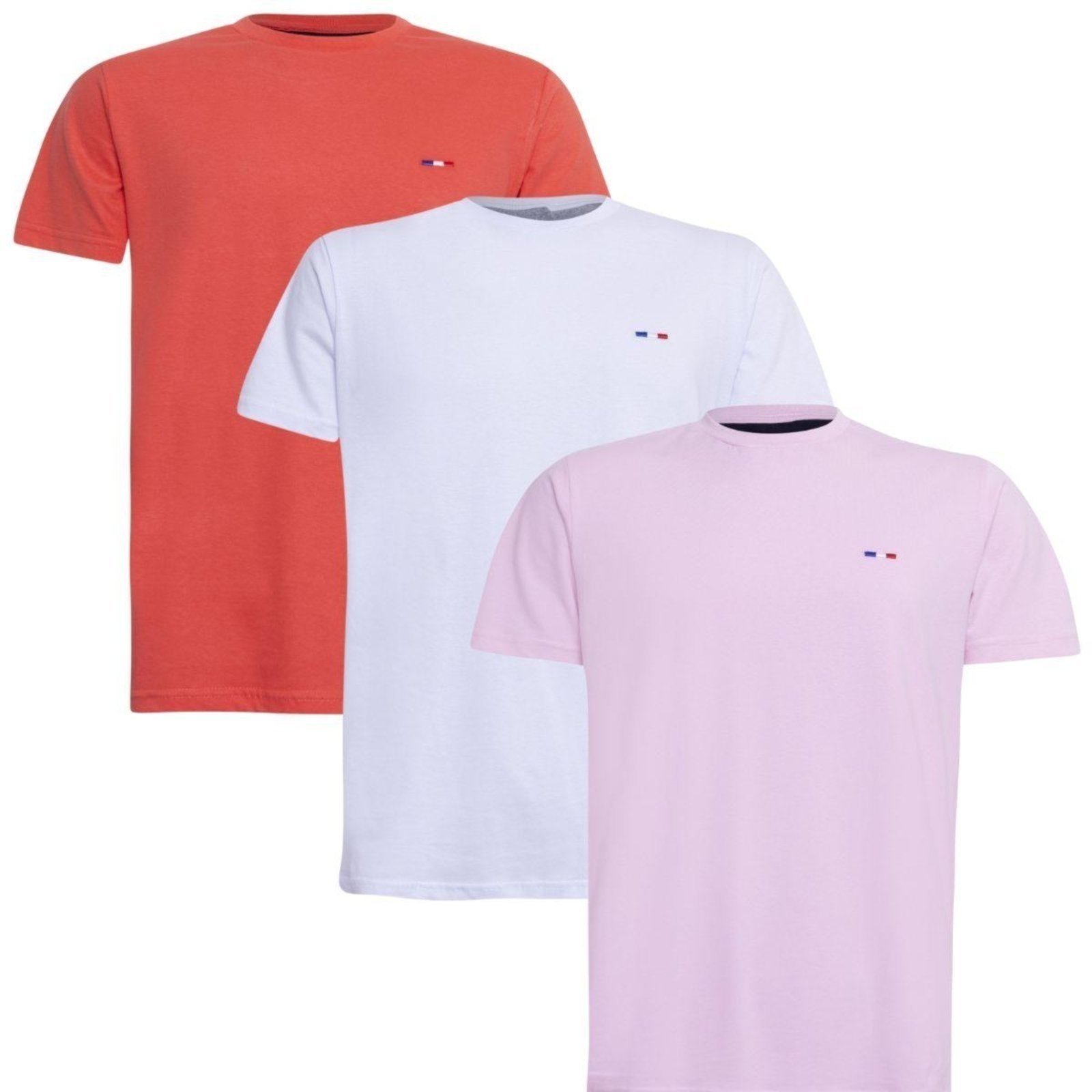 Kit 3 peças Camiseta Industrie Básica Bordada França Tommi Algodão Premium Masculina