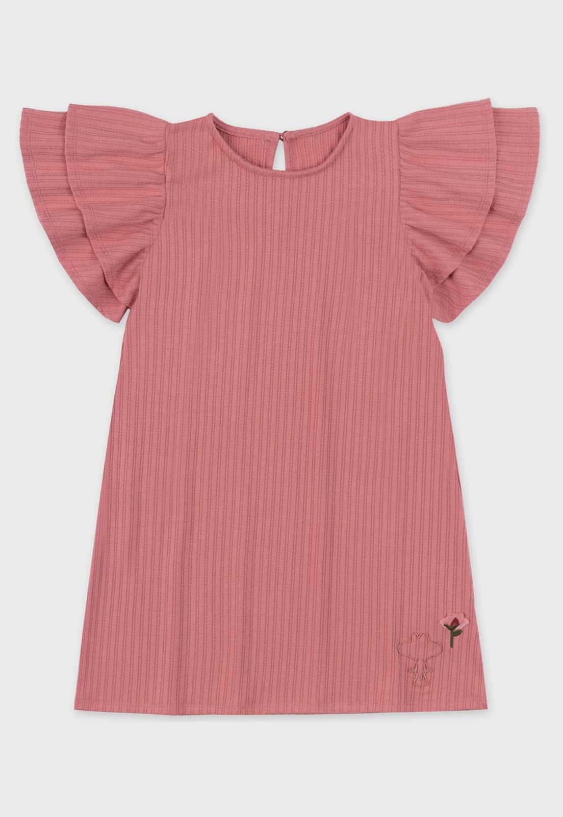 Infantil - Vestido Lilica Ripilica Bordado Rosa